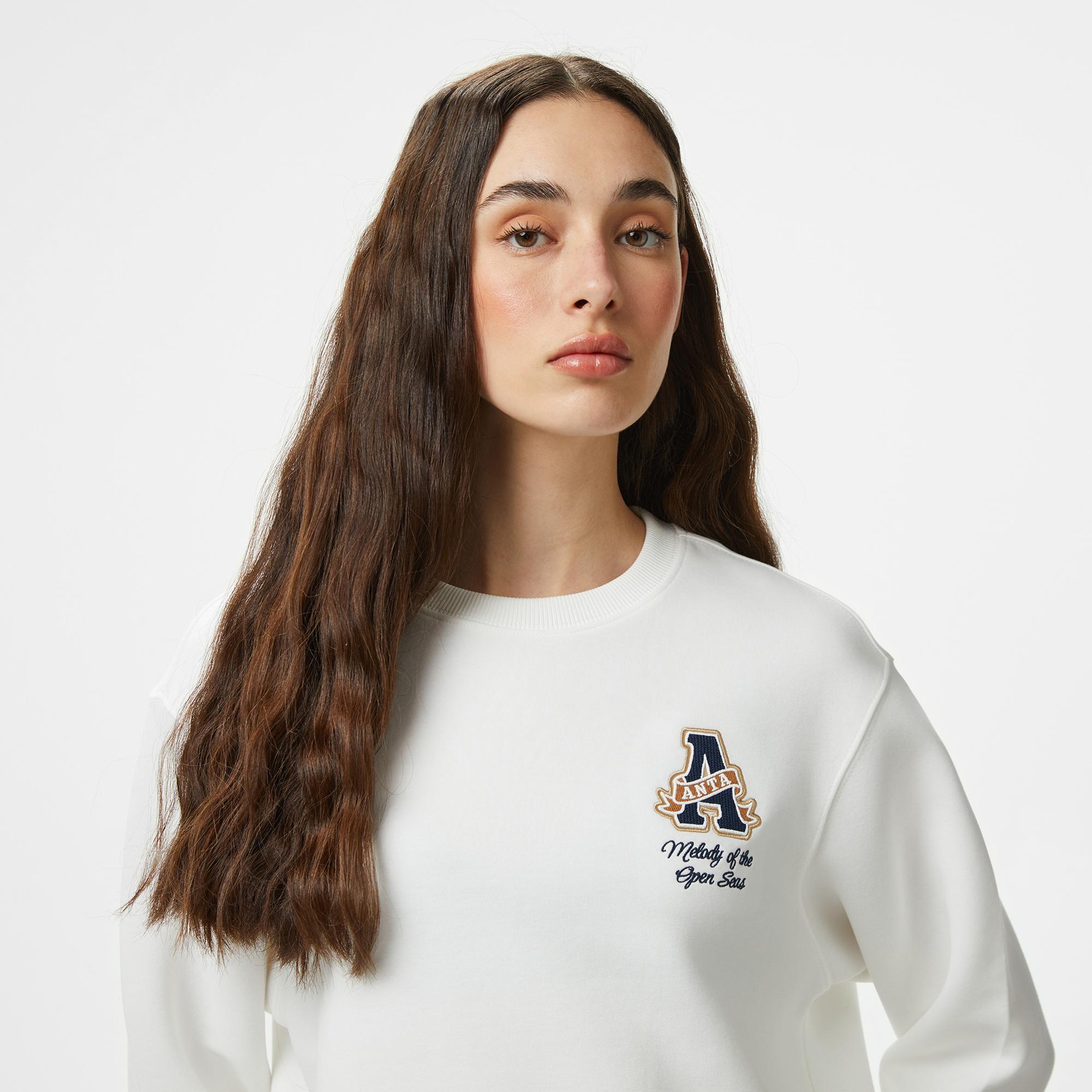 Anta Sports Club Kadın Beyaz Sweatshirt