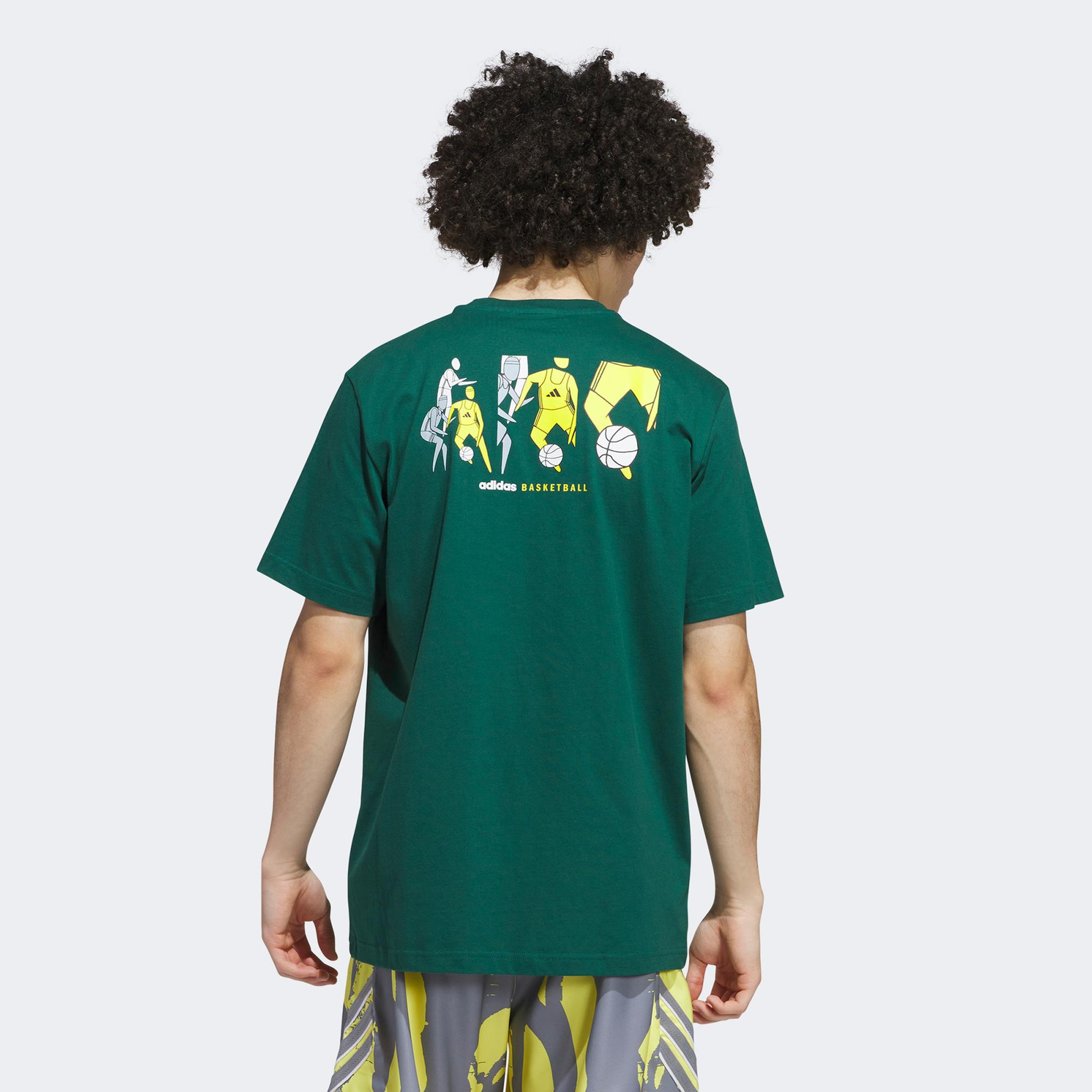 adidas Hoops for All Graphic Erkek Yeşil T-Shirt