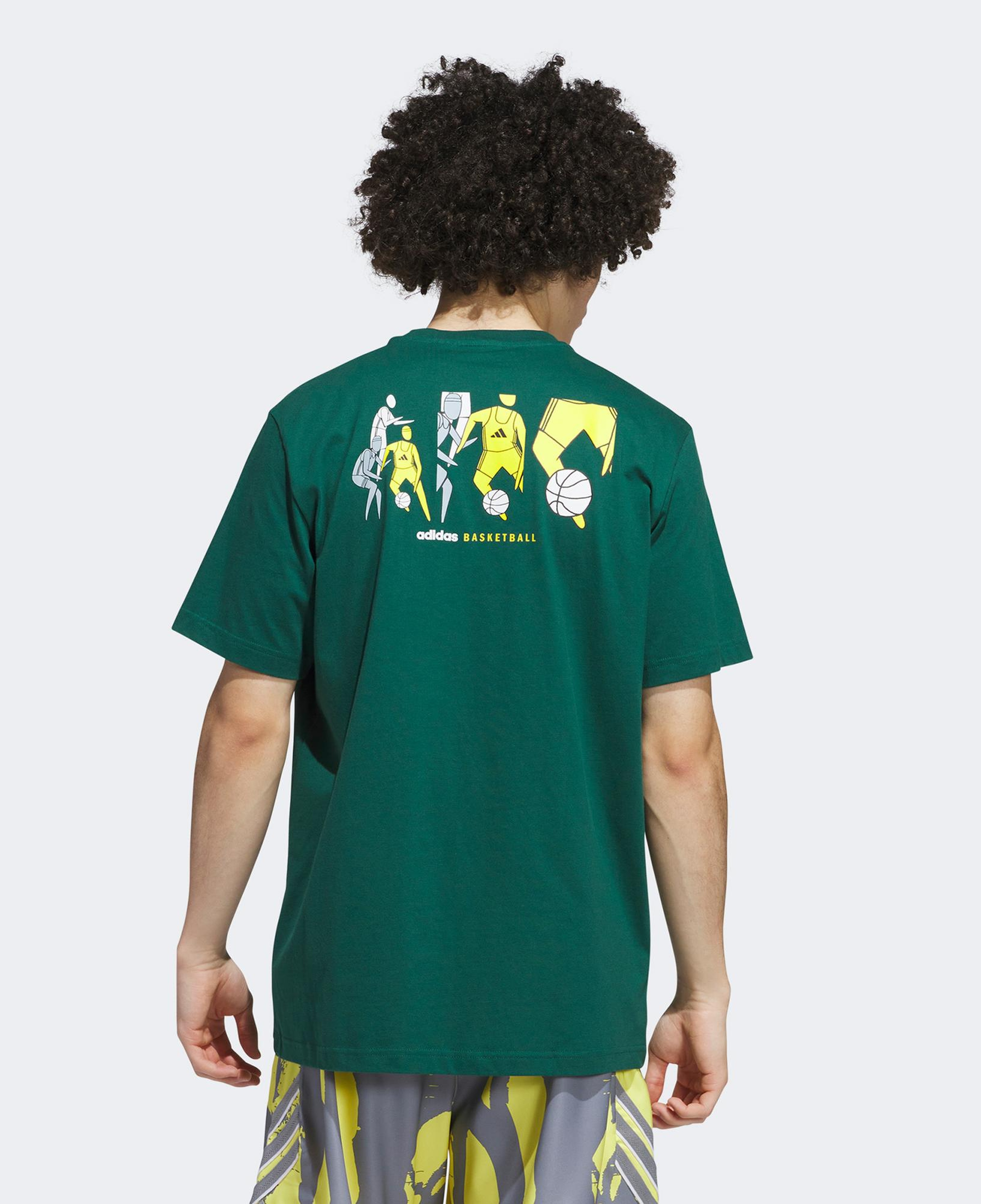 adidas Hoops for All Graphic Erkek Yeşil T-Shirt