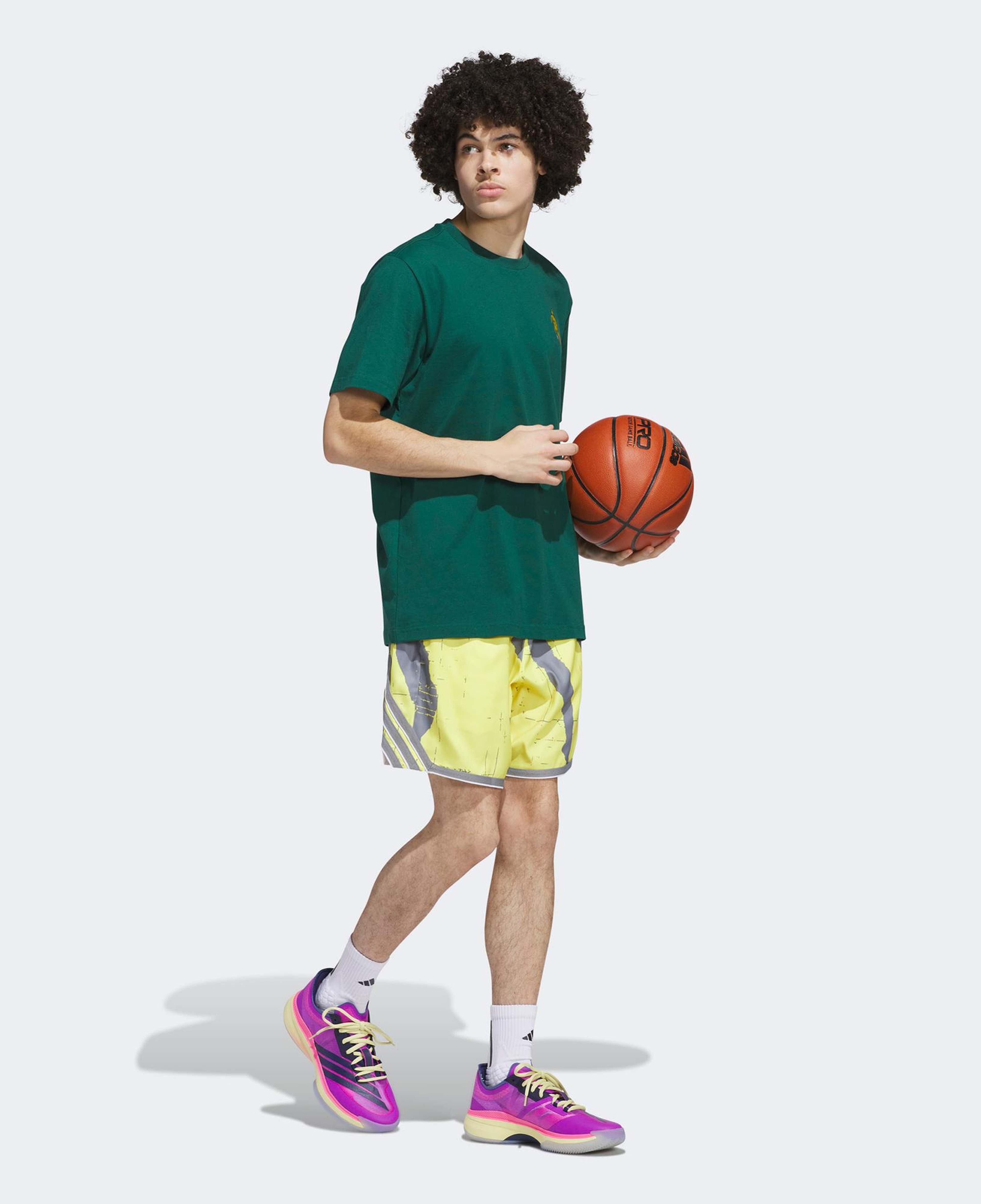adidas Hoops for All Graphic Erkek Yeşil T-Shirt