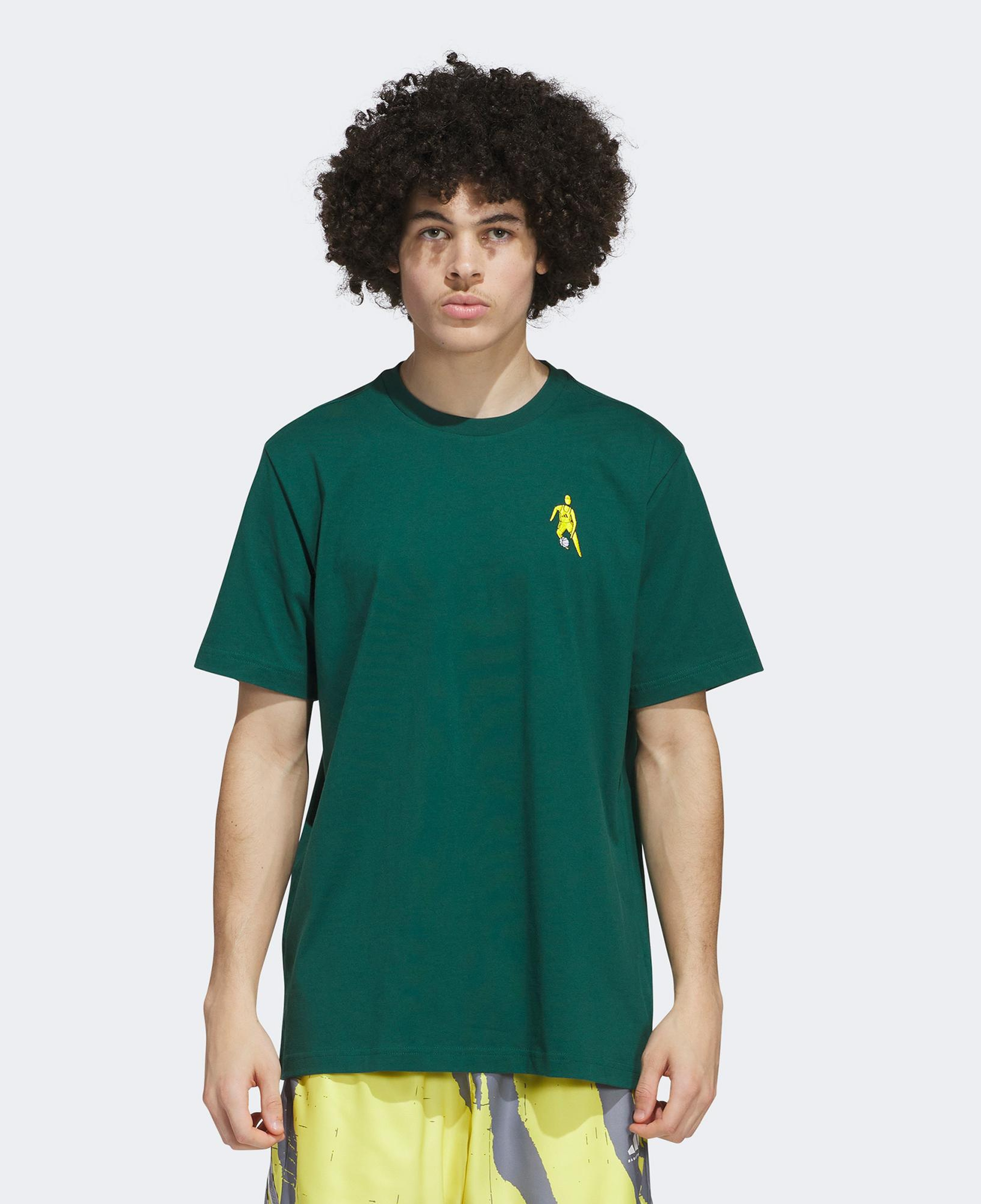 adidas Hoops for All Graphic Erkek Yeşil T-Shirt