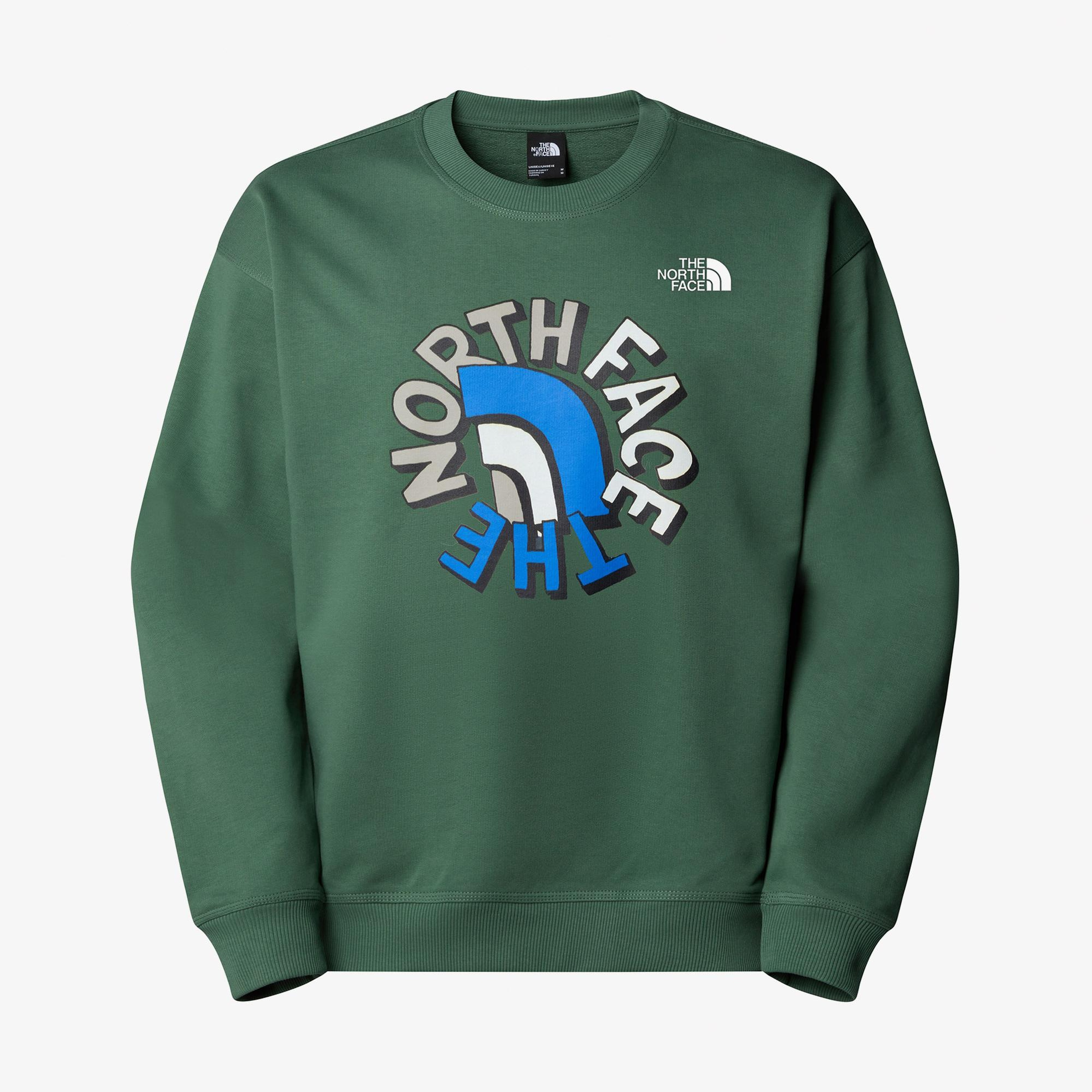 The North Face Oversized Crew Erkek Yeşil Mont