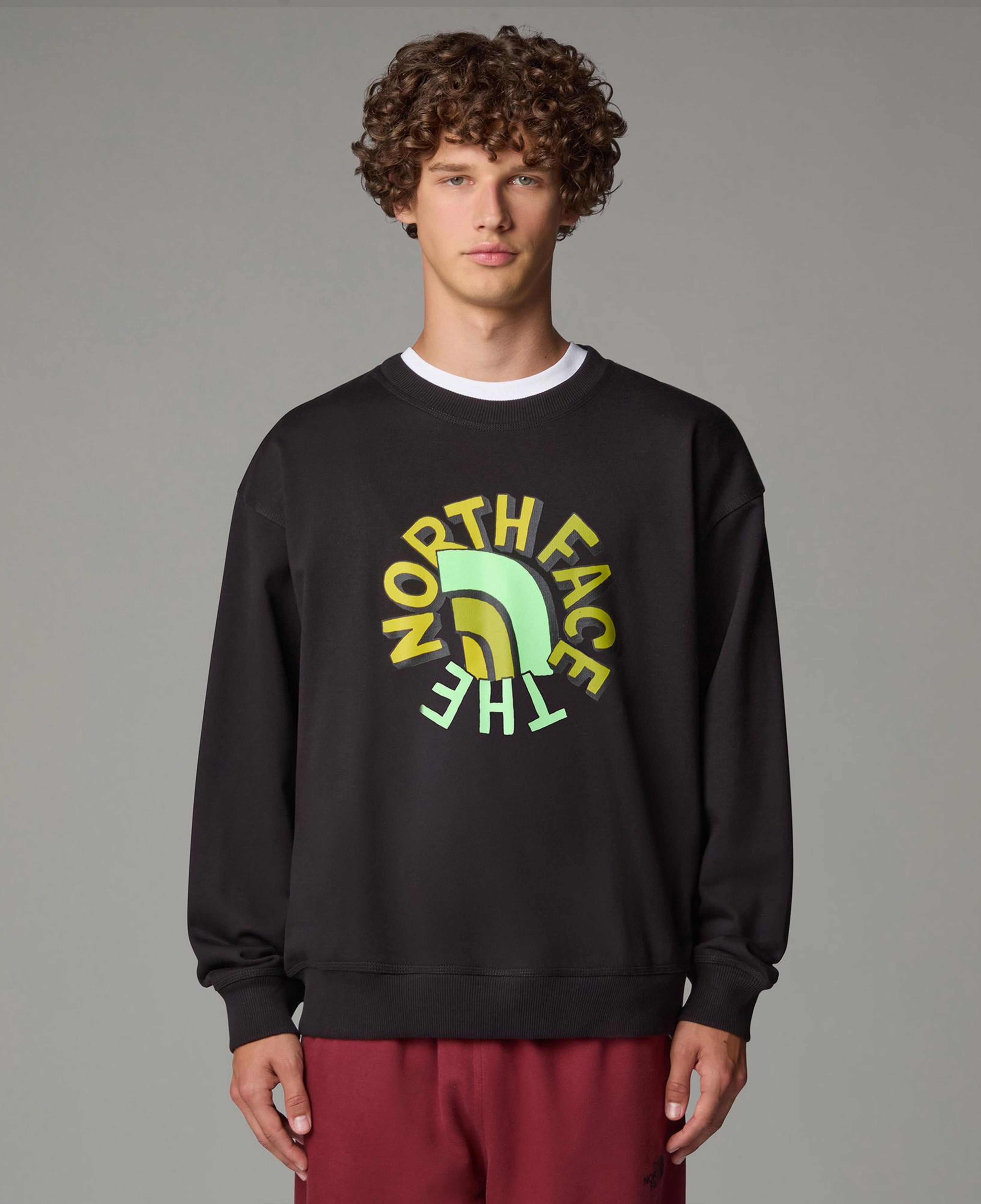 The North Face Oversızed Crew Erkek Siyah Sweatshirt