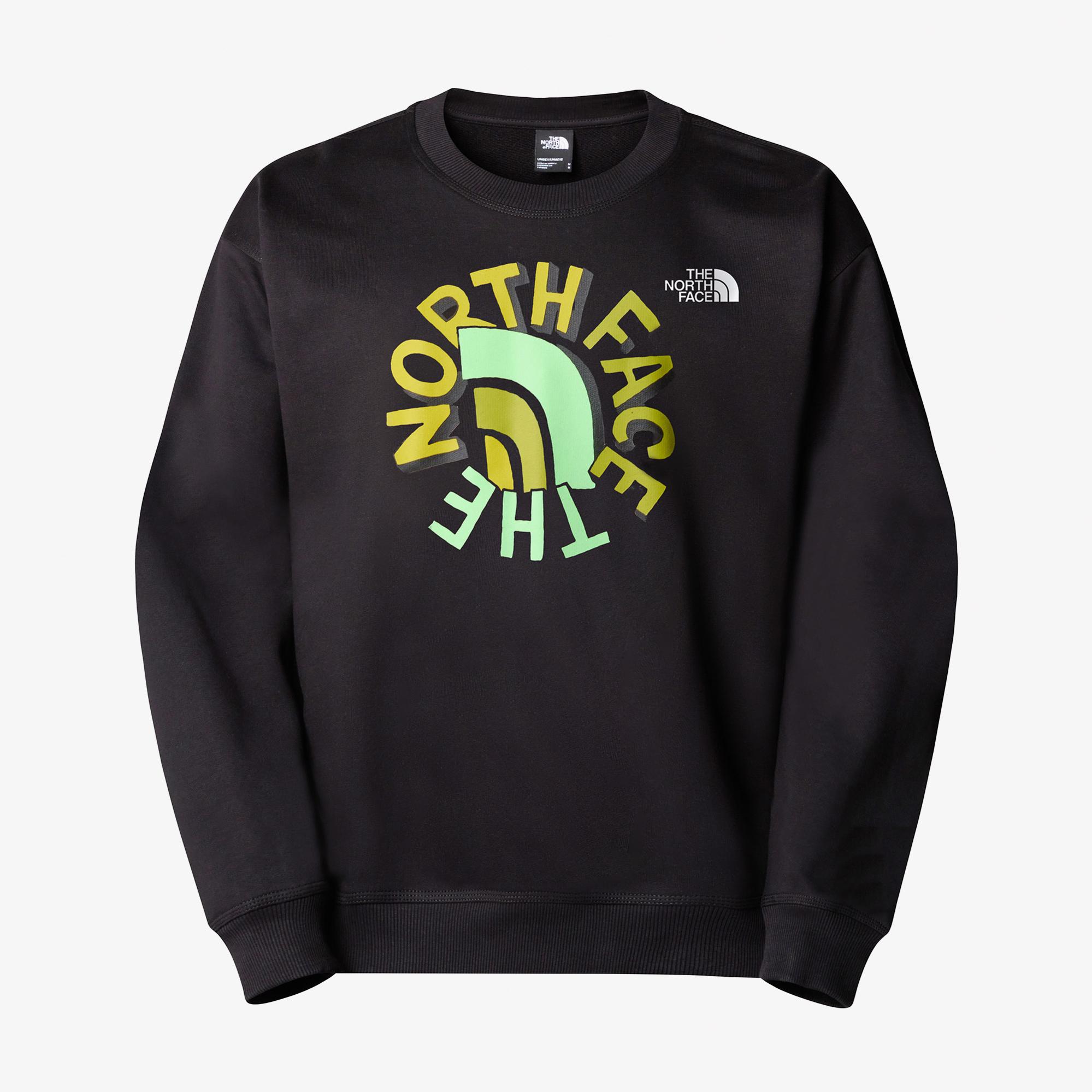 The North Face Oversızed Crew Erkek Siyah Sweatshirt