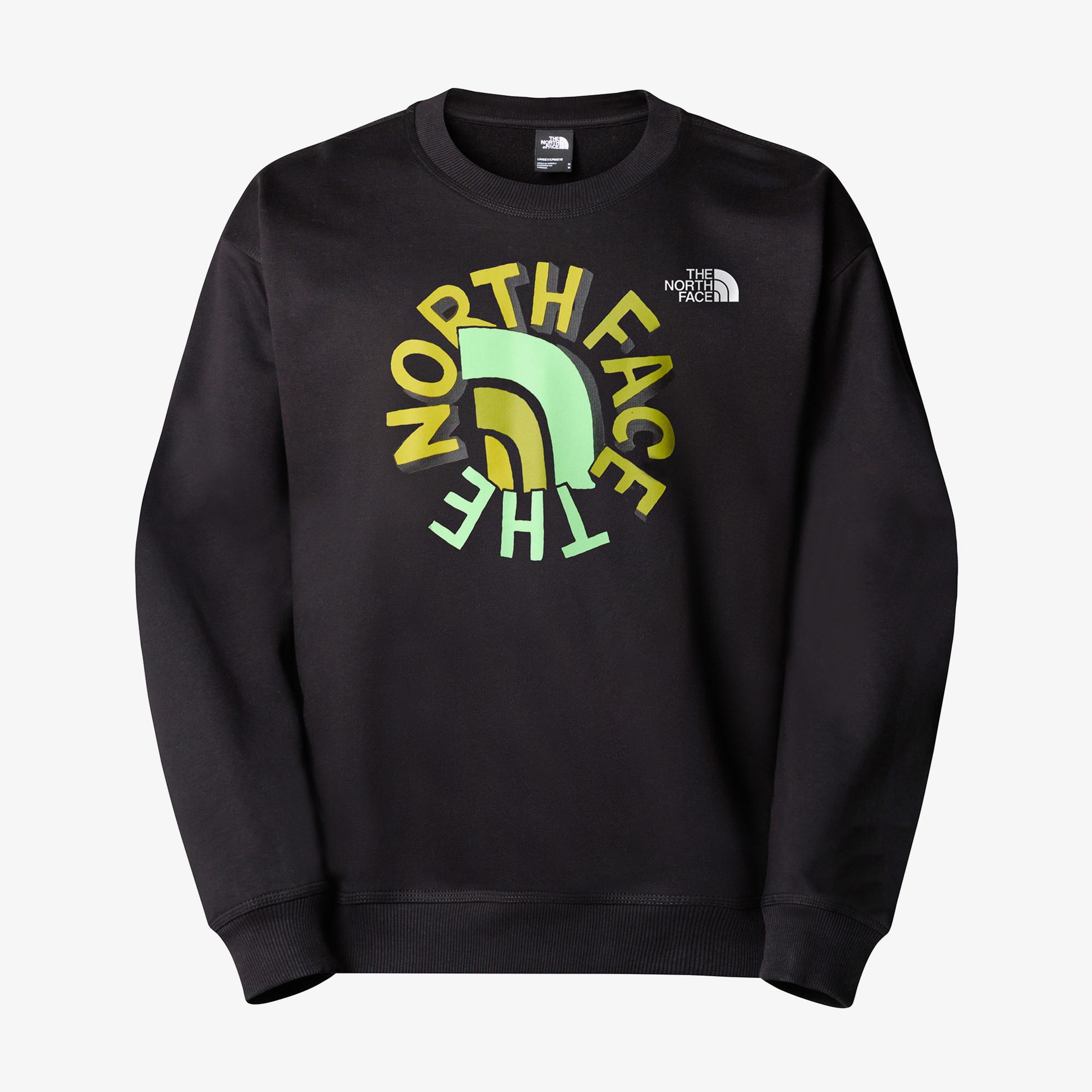 The North Face Oversızed Crew Erkek Siyah Sweatshirt