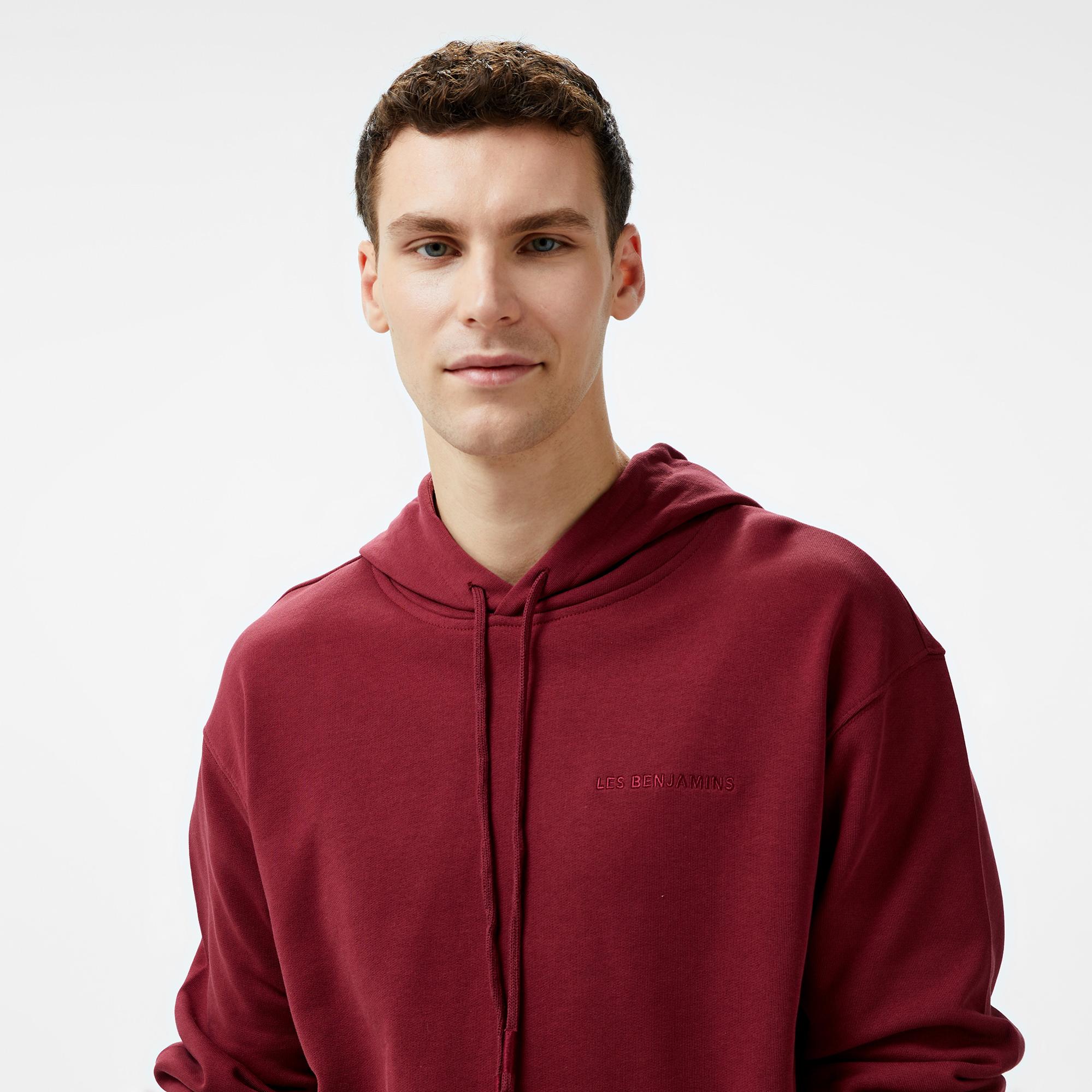 Les Benjamins 301 Erkek Bordo Hoodie