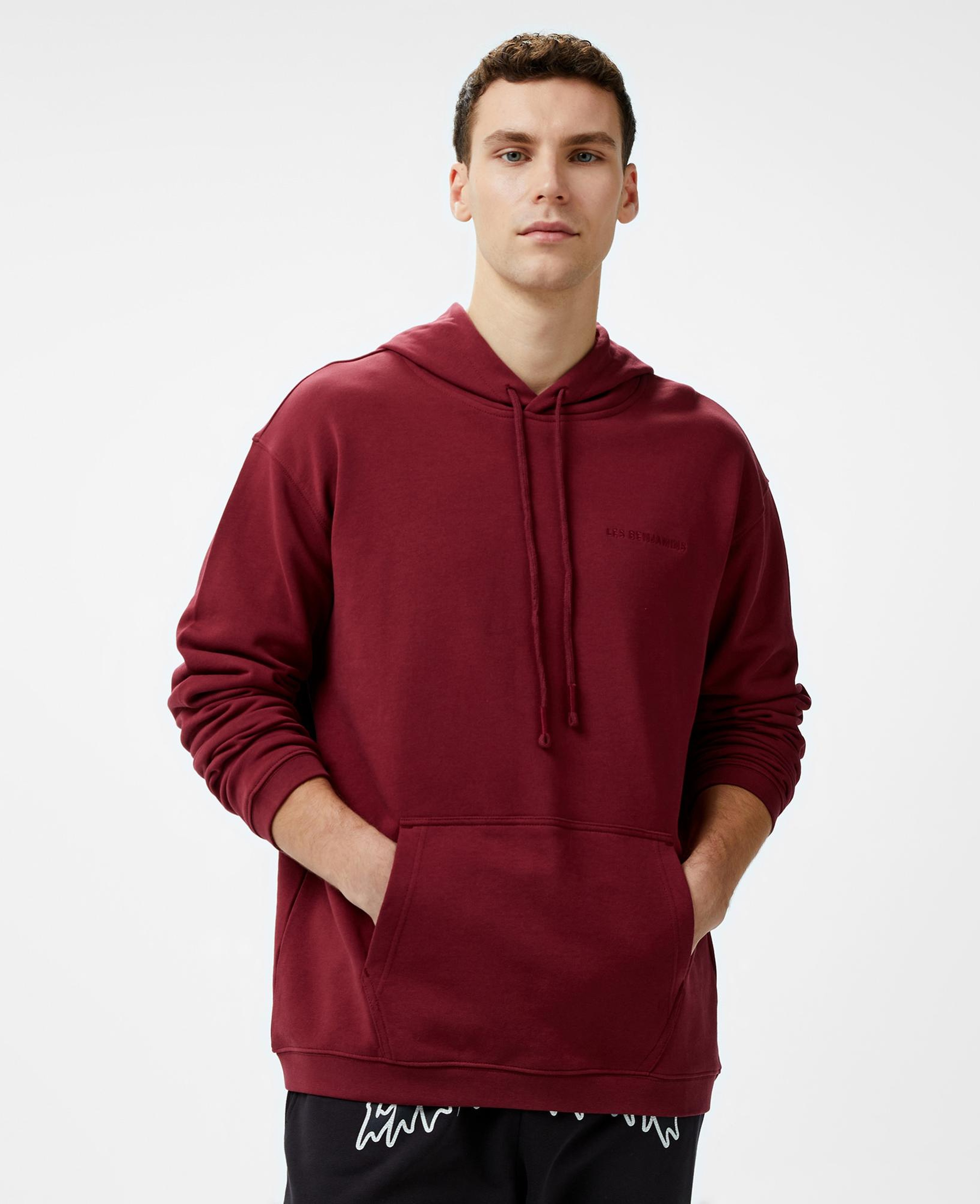 Les Benjamins 301 Erkek Bordo Hoodie