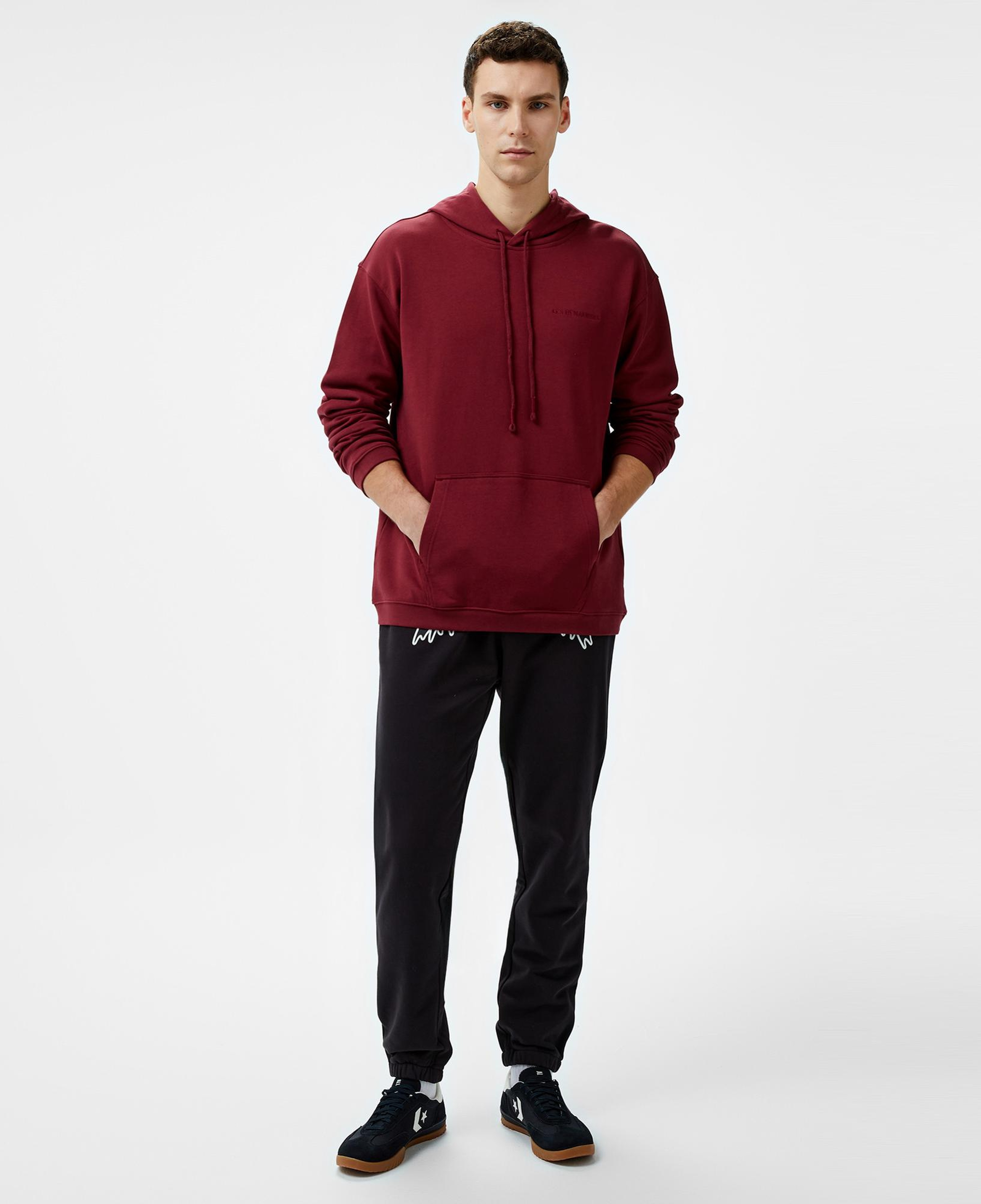 Les Benjamins 301 Erkek Bordo Hoodie