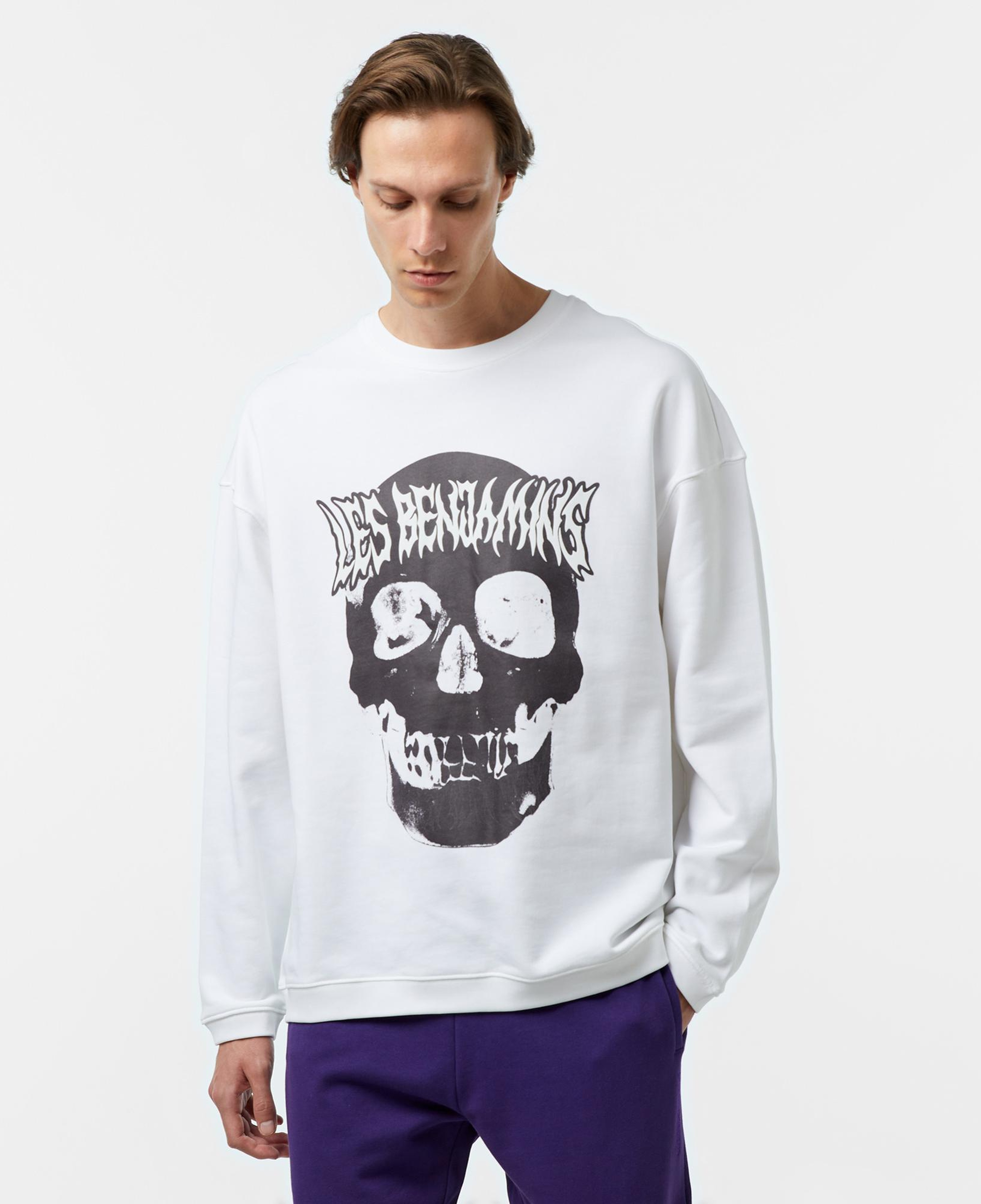 Les Benjamins 705 Unisex Beyaz Sweatshirt