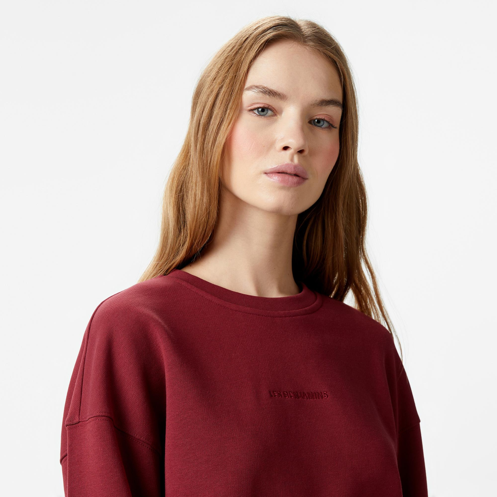 Les Benjamins 301 Kadın Bordo Sweatshirt