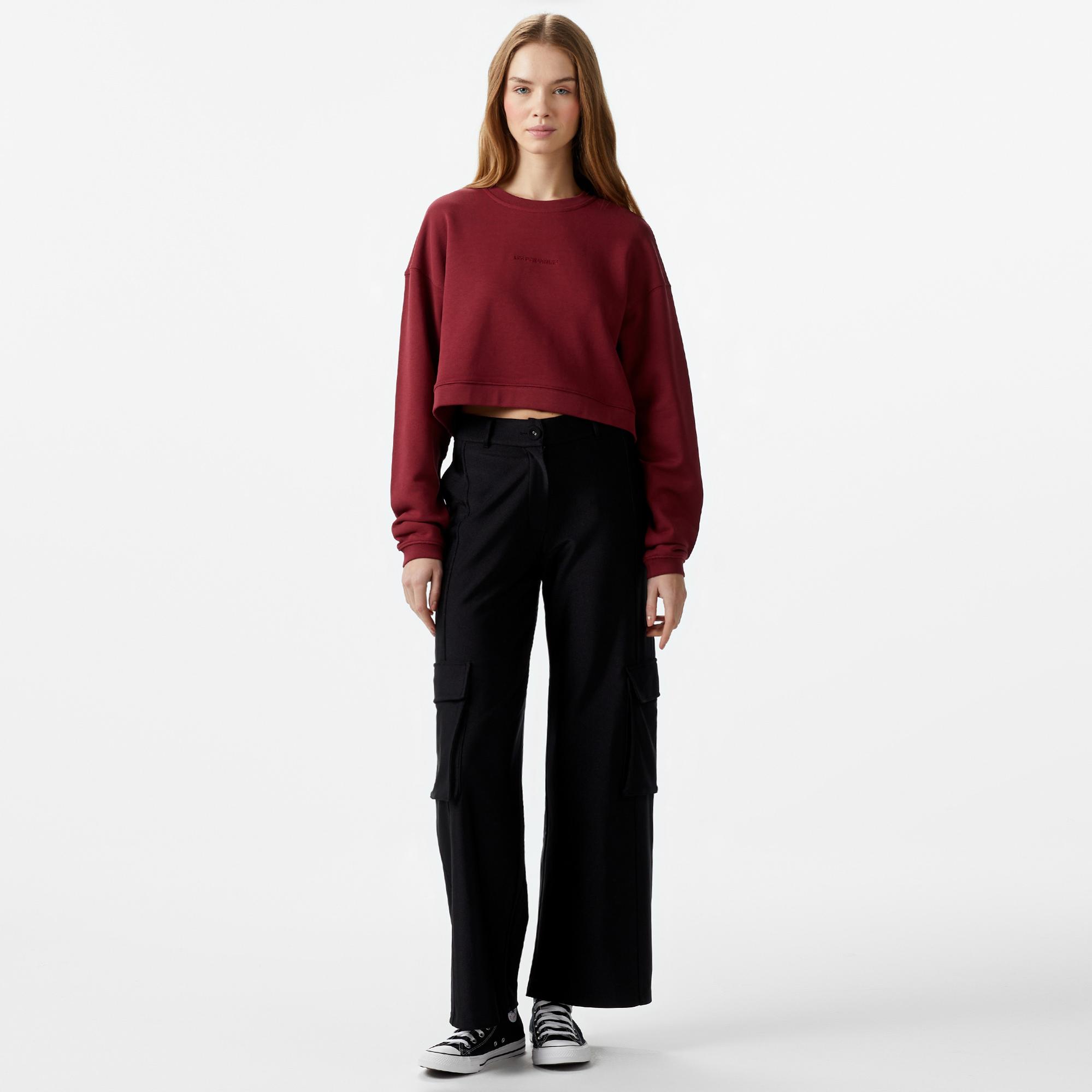 Les Benjamins 301 Kadın Bordo Sweatshirt