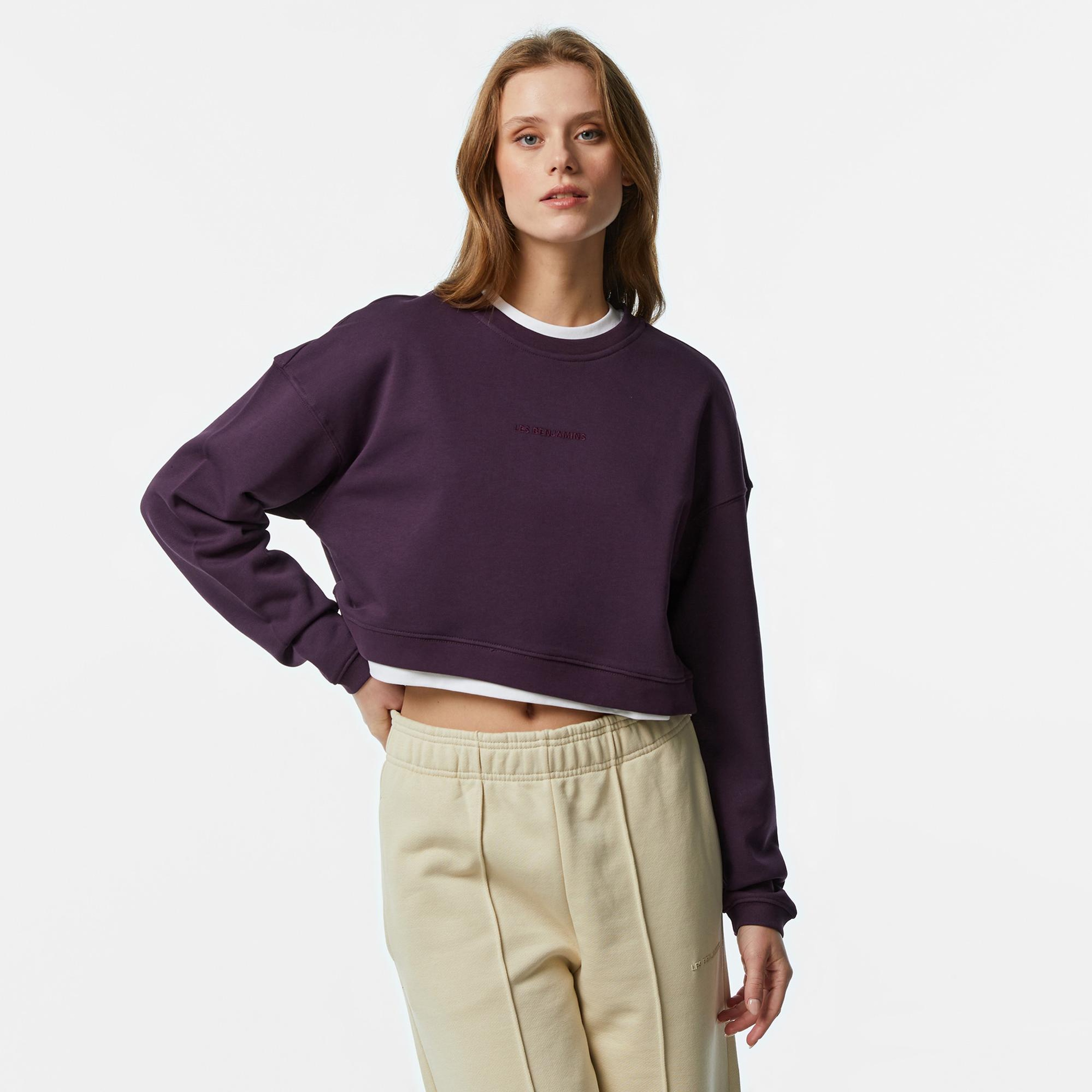 Les Benjamins 303 Kadın Mor Sweatshirt