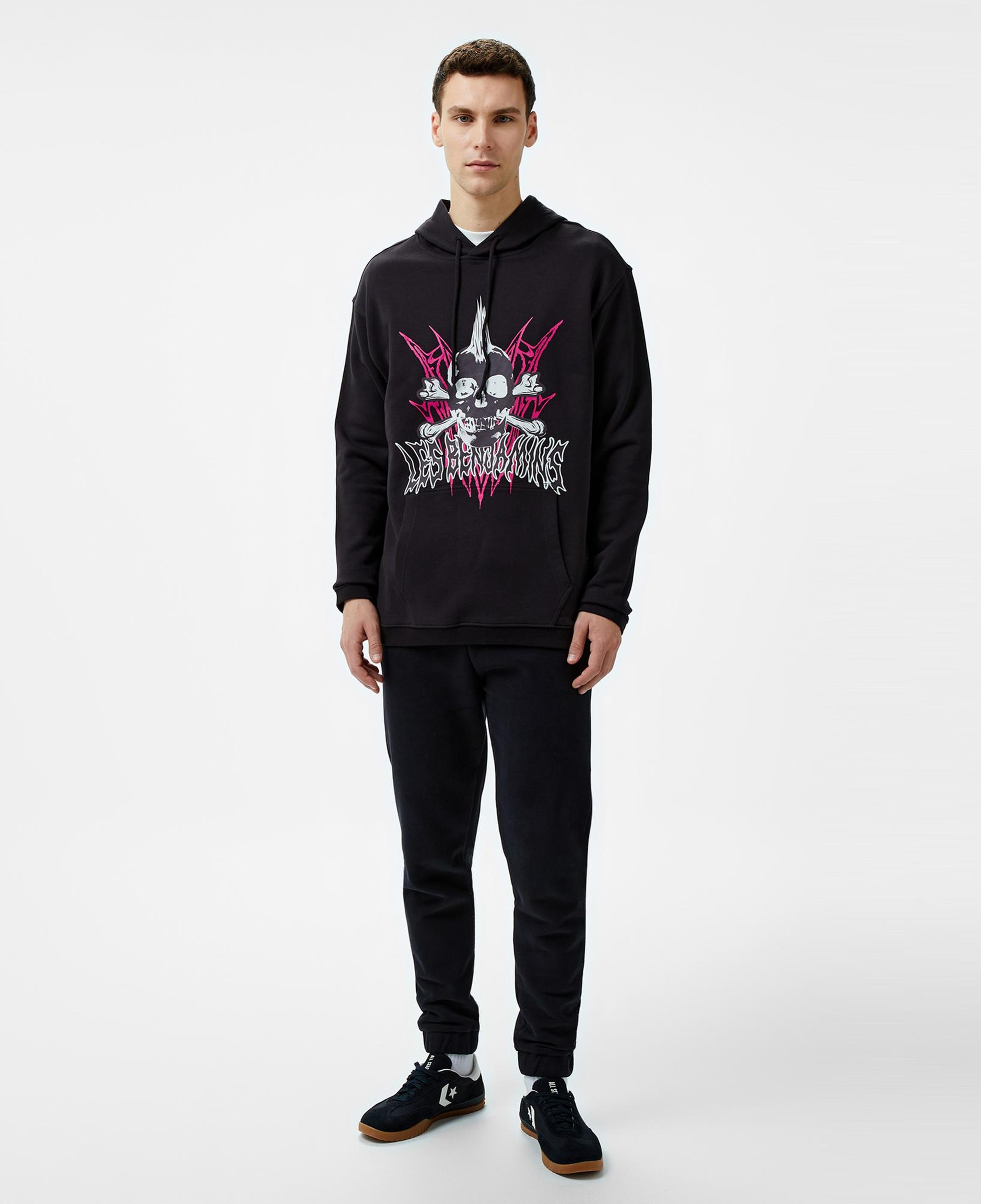 Les Benjamins 706 Unisex Siyah Hoodie