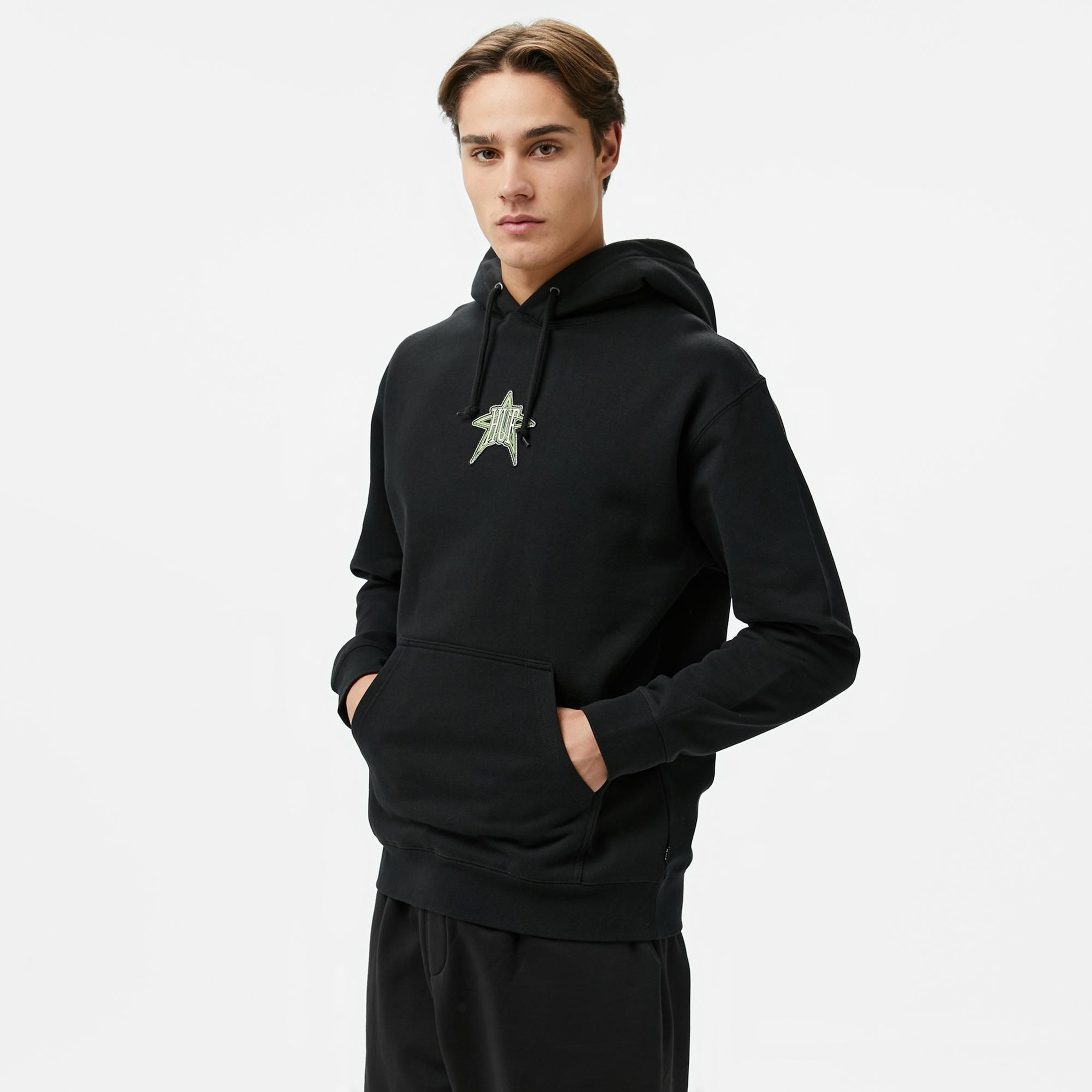 Huf Intergalactic P/O Erkek Siyah Hoodie