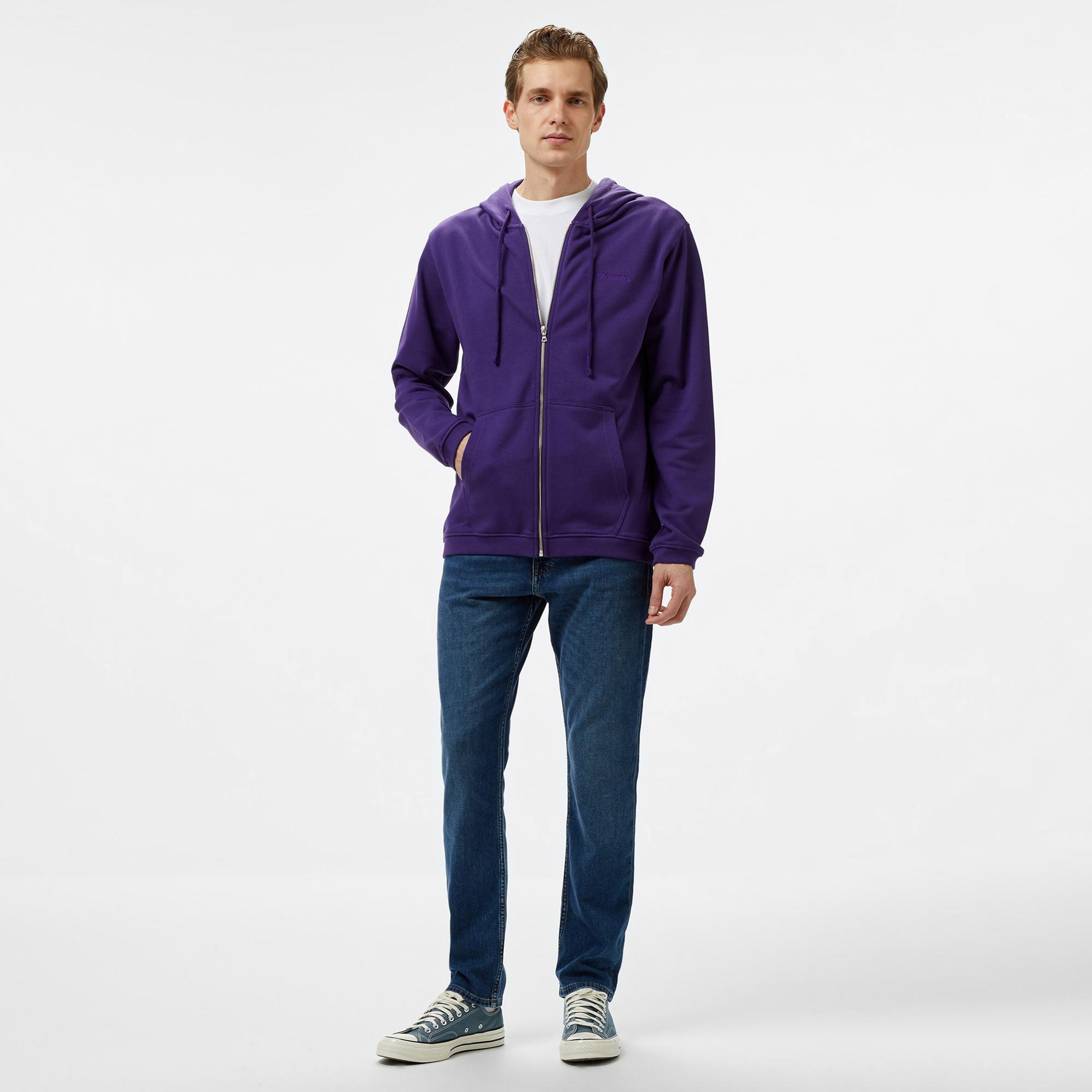Les Benjamins Zip 303 Erkek Mor Eşofman Üstü