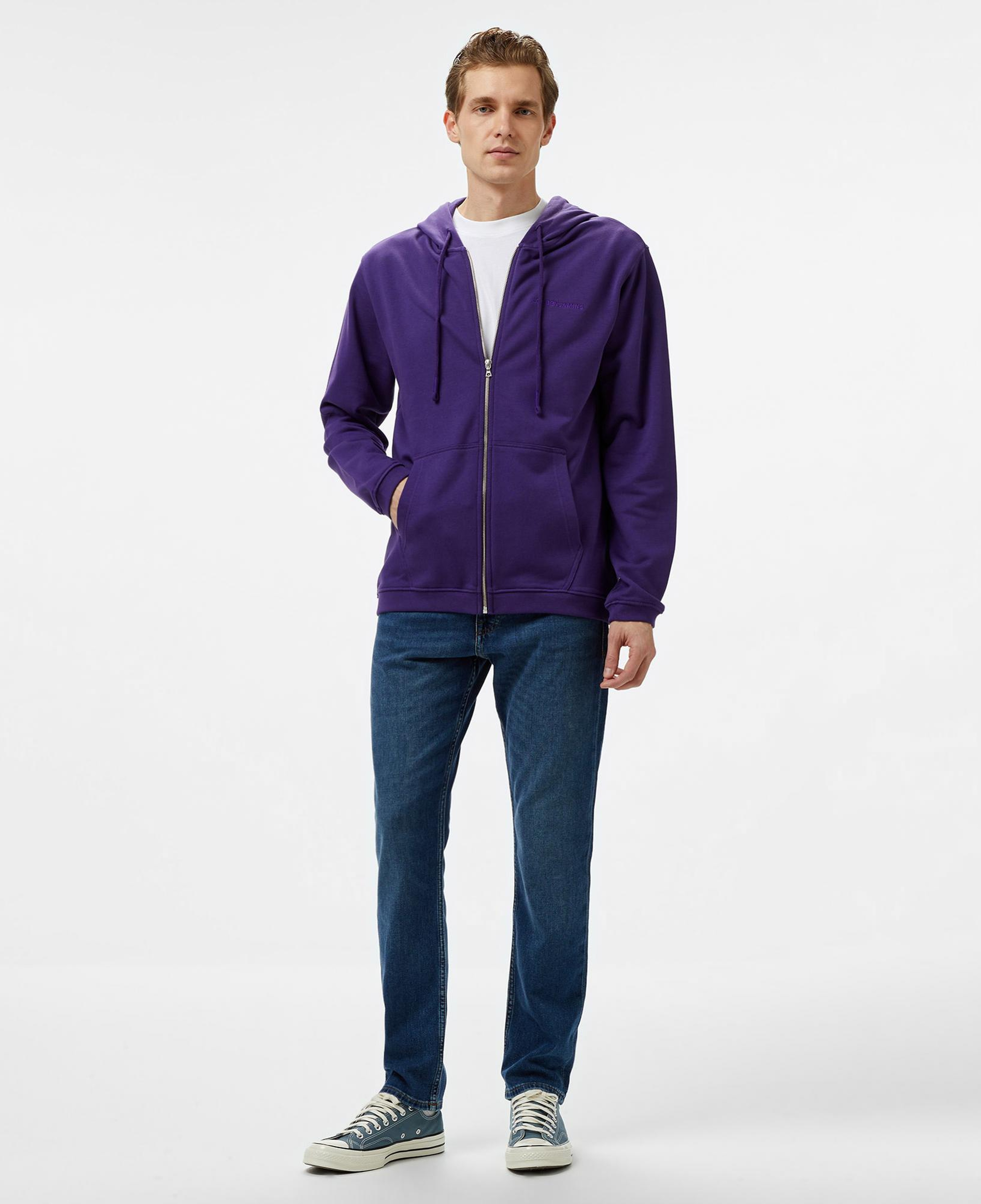 Les Benjamins Zip 303 Erkek Mor Eşofman Üstü
