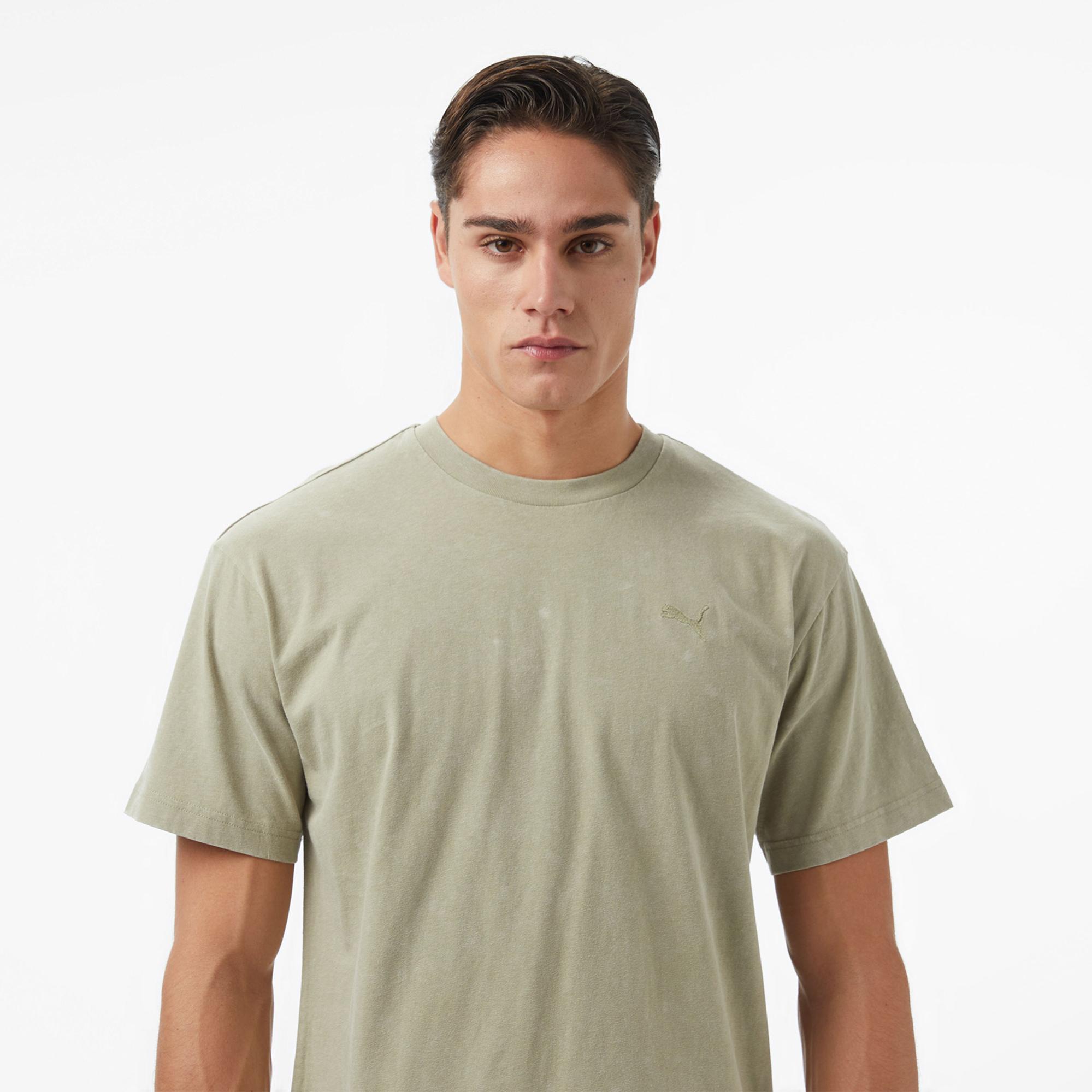 Puma Ess Elevated Wash Erkek Yeşil T-Shirt