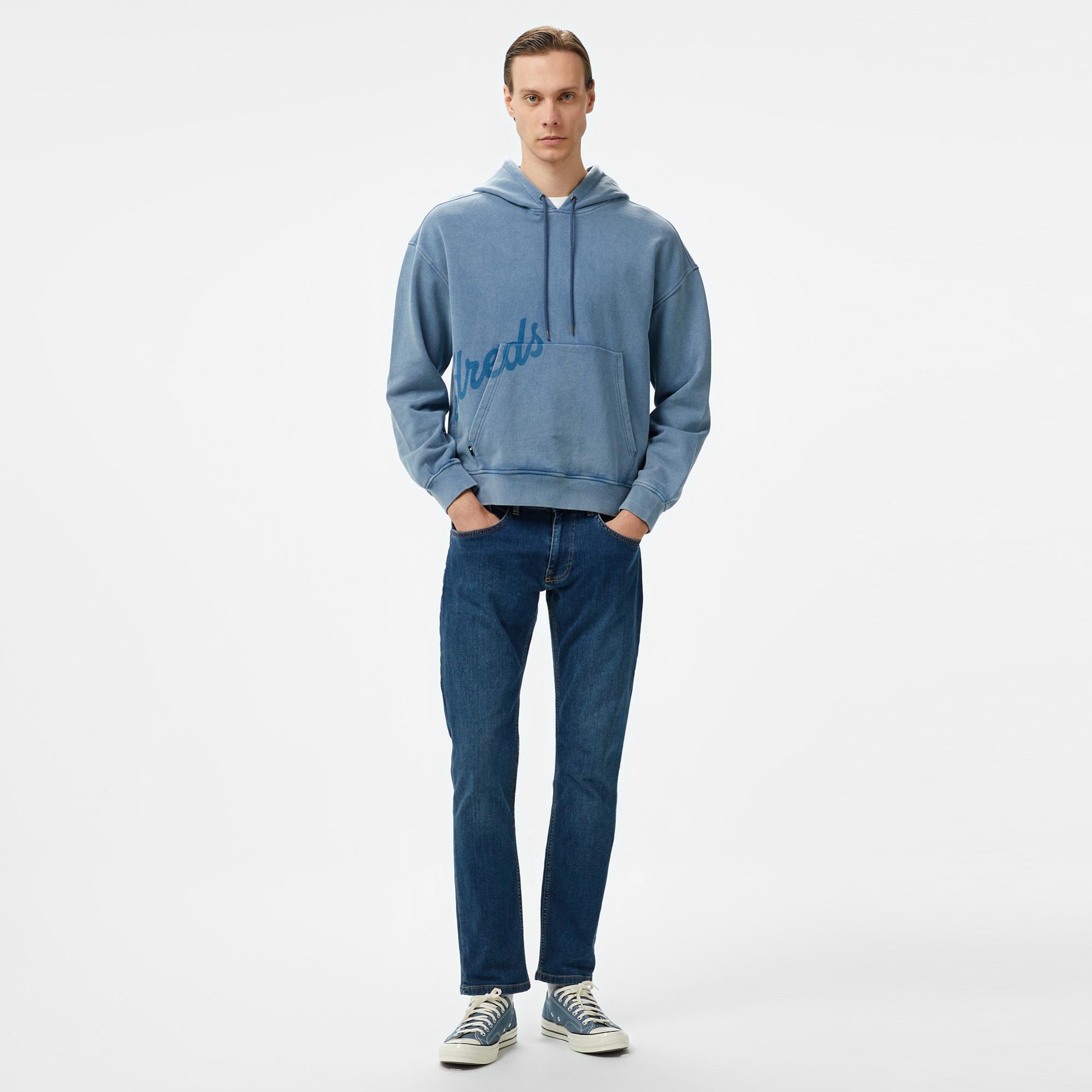 The Hundreds Washed Slant Pullover Erkek Lacivert Sweatshirt