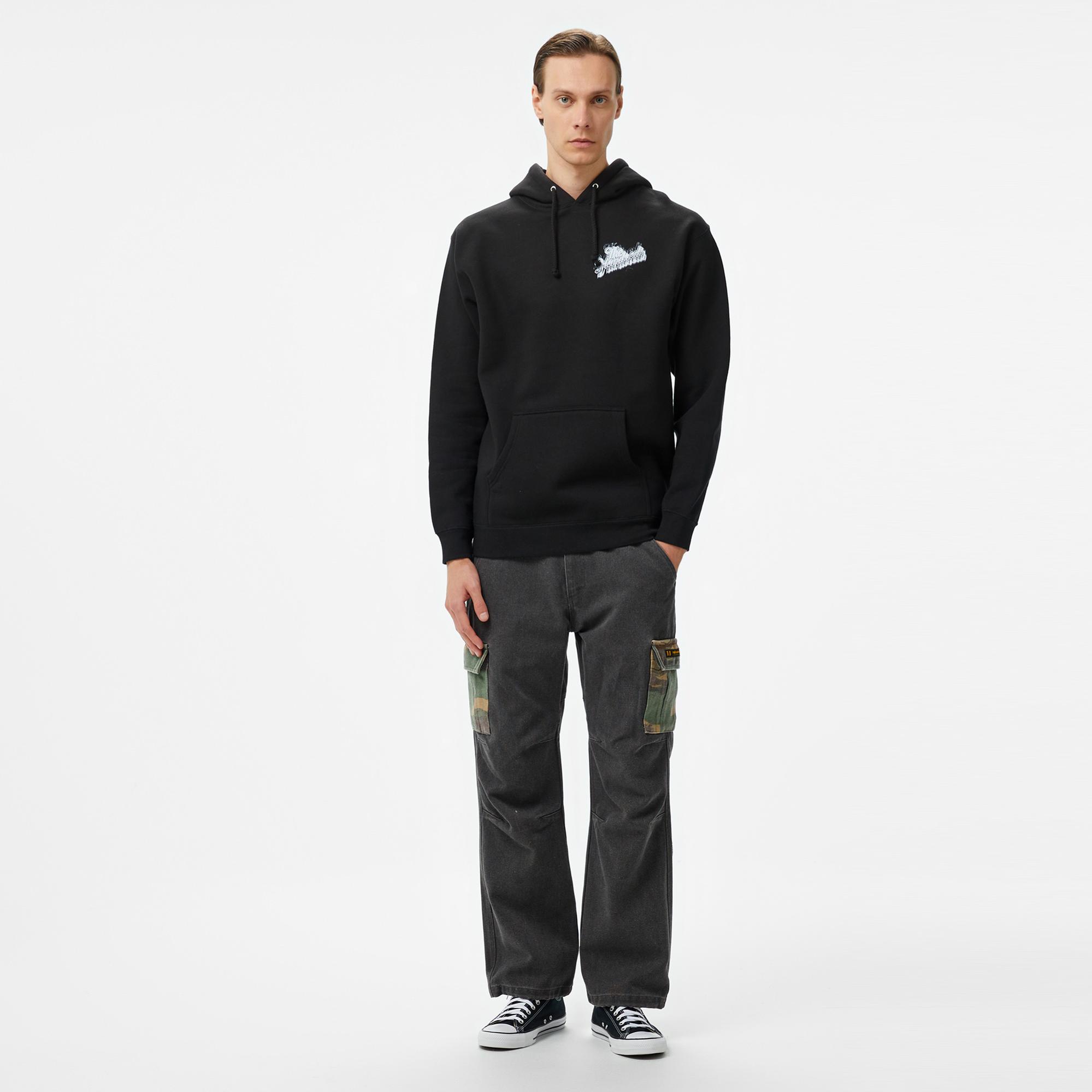 The Hundreds Blurred Slant Pullover Erkek Siyah Sweatshirt