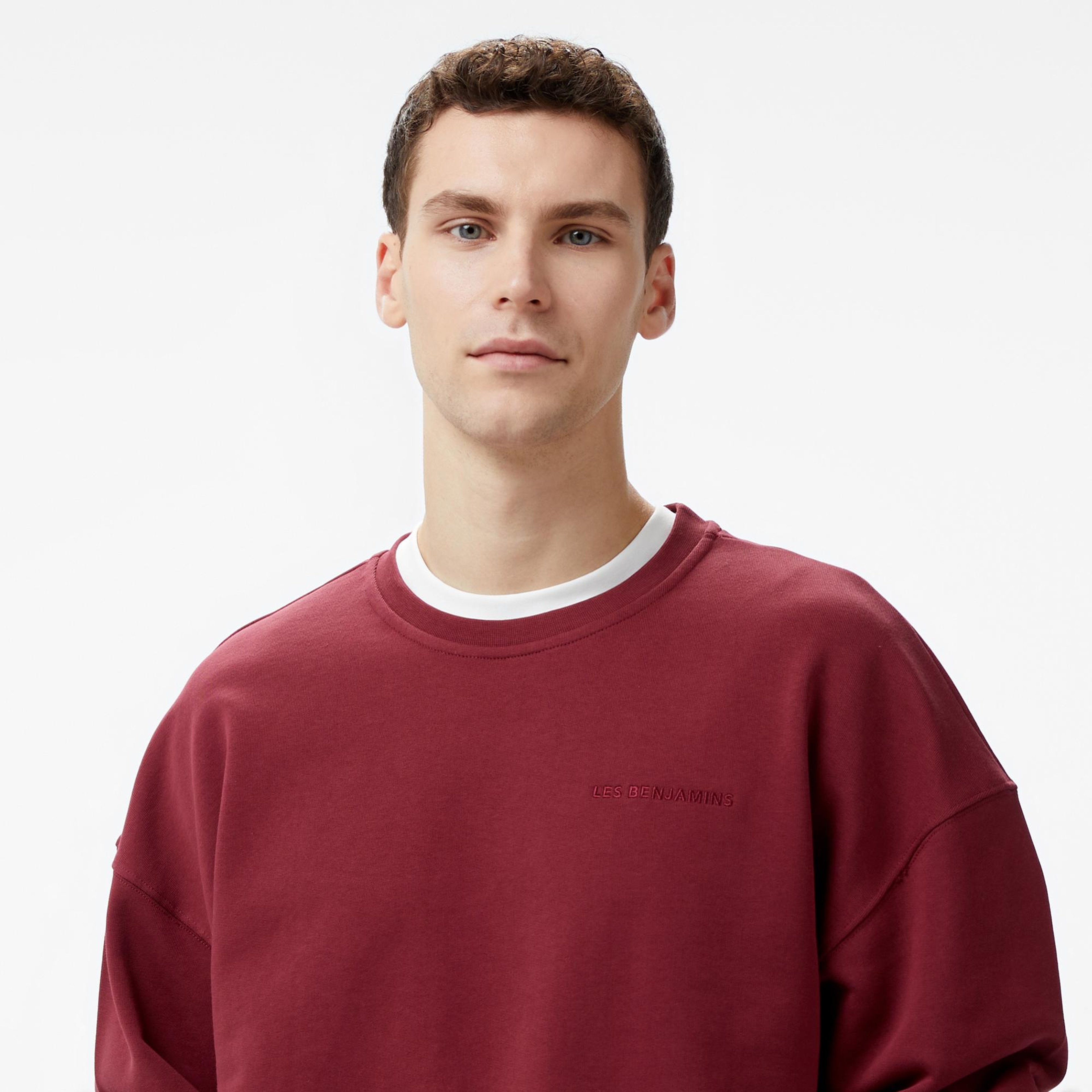 Les Benjamins 301 Erkek Bordo Sweatshirt