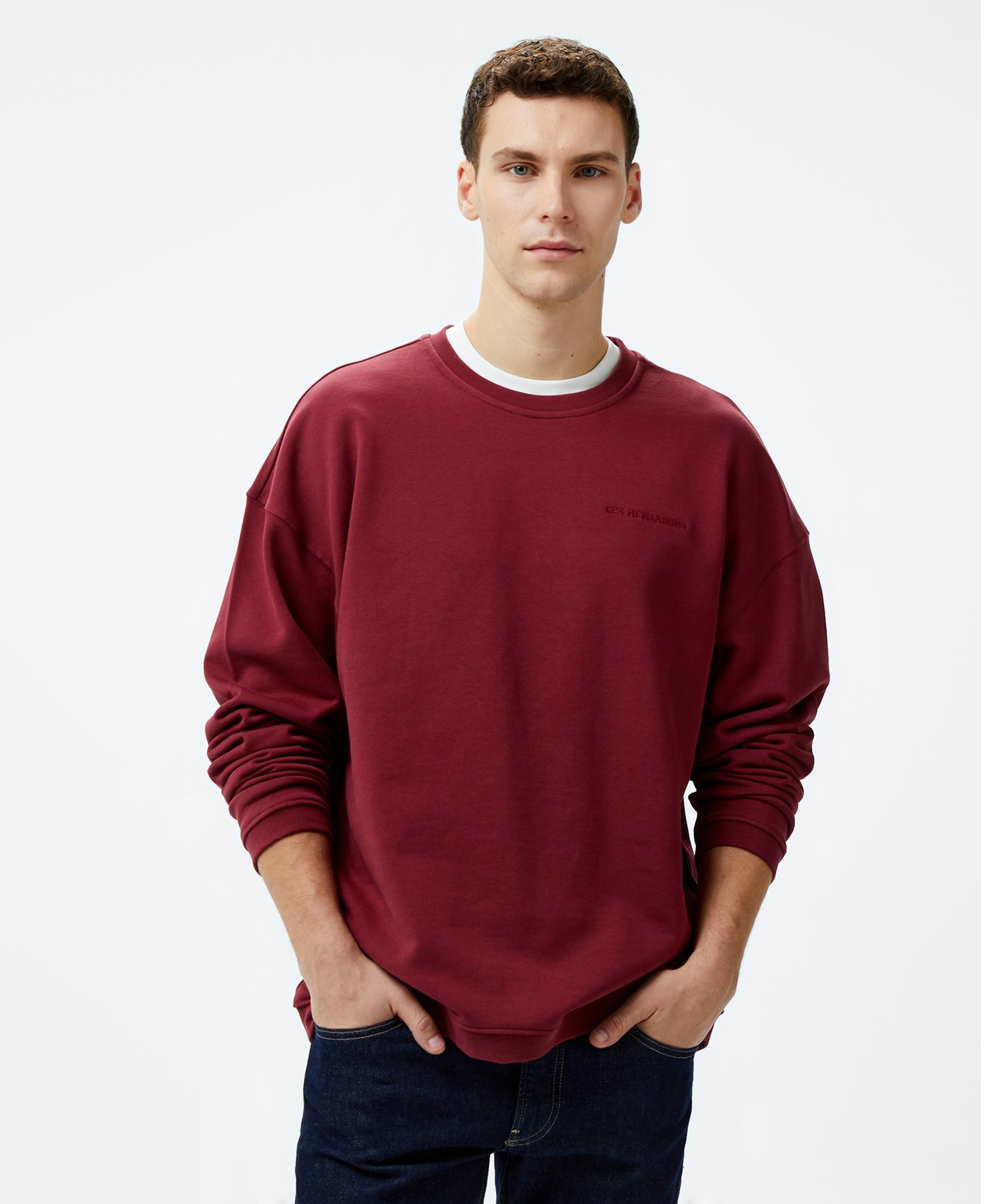 Les Benjamins 301 Erkek Bordo Sweatshirt