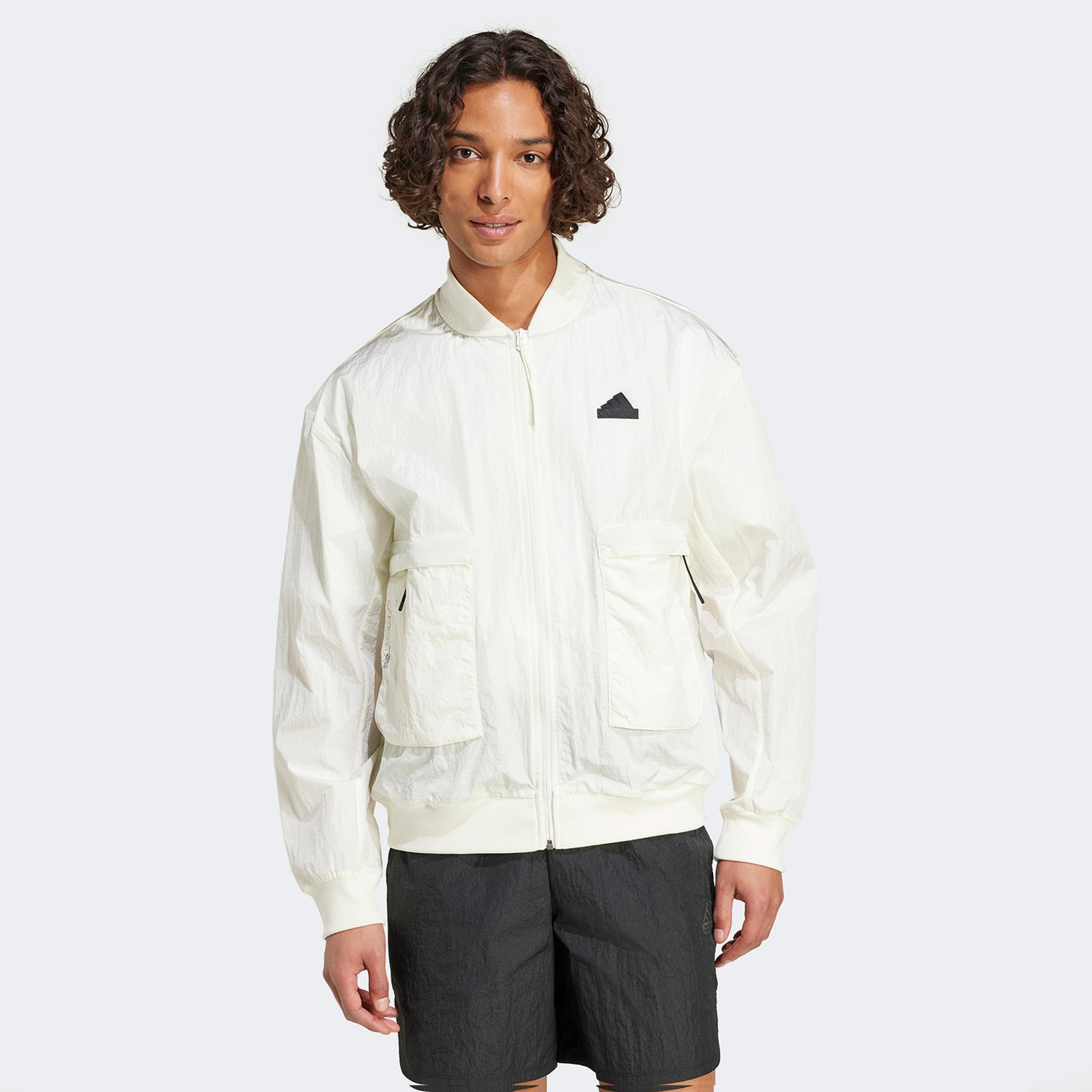 adidas City Escape Premium Bomber Erkek Beyaz Ceket