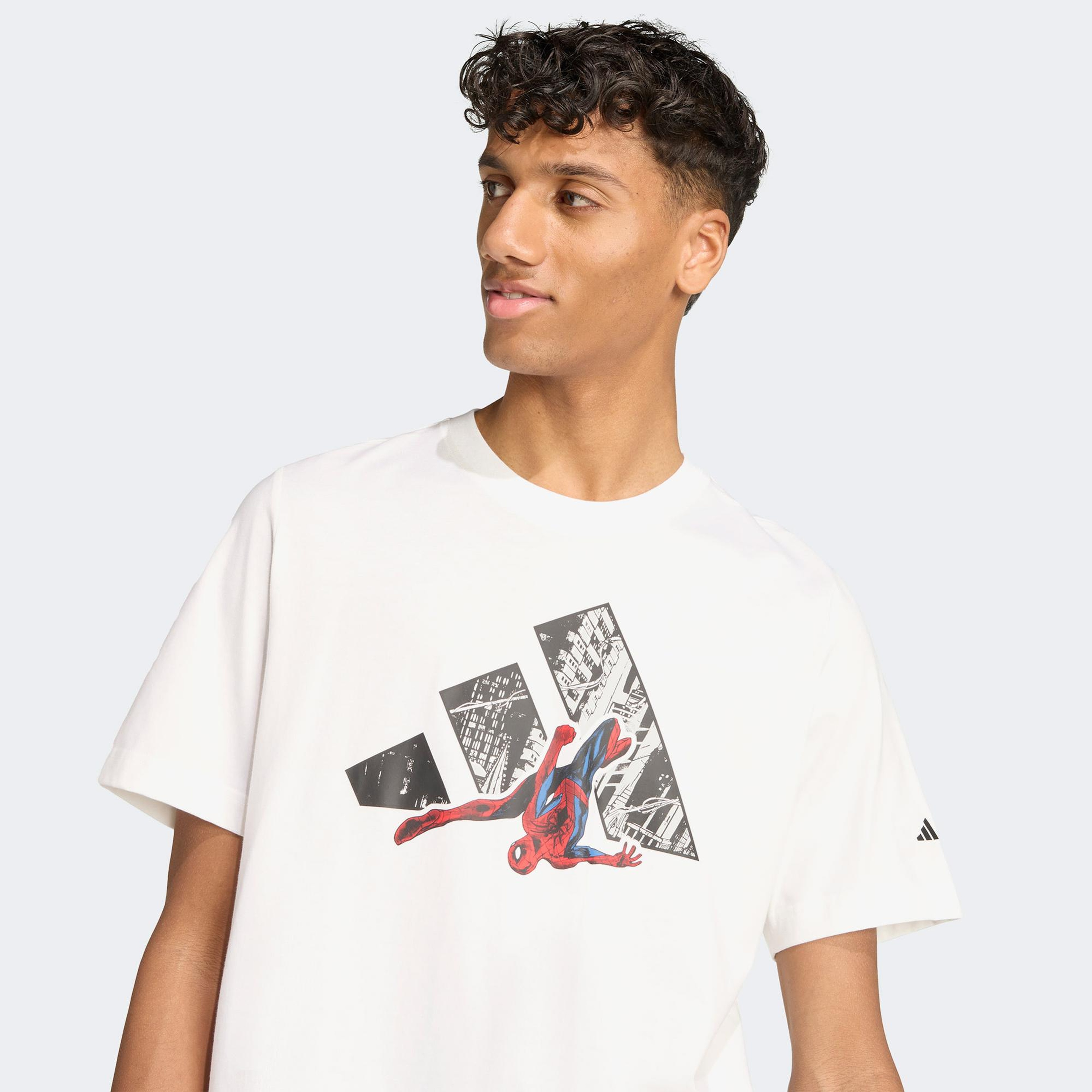 adidas M Spıderman T-S Erkek Beyaz T-Shirt
