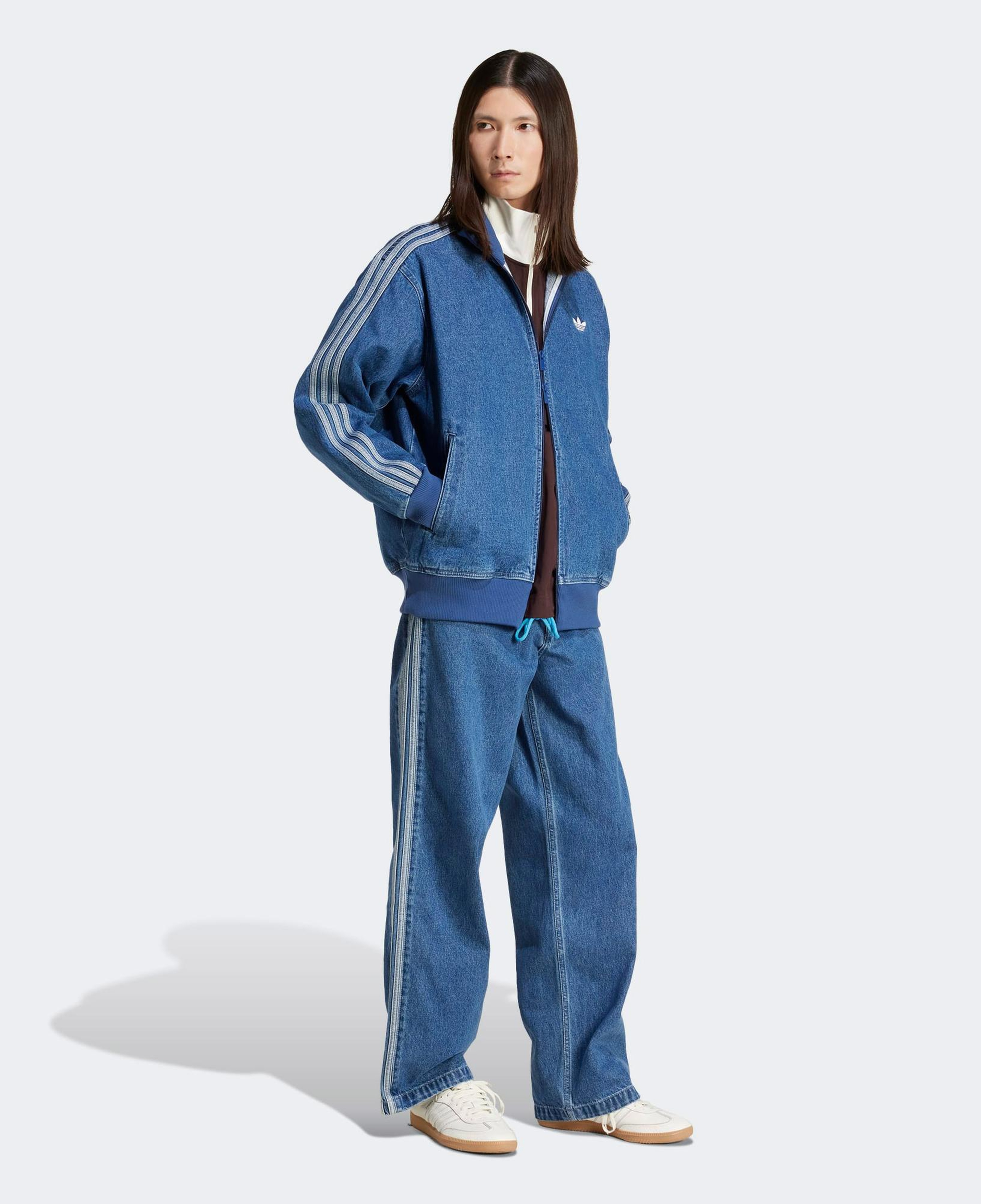 adidas Adicolor Firebird Erkek Denim Mavi Pantolon