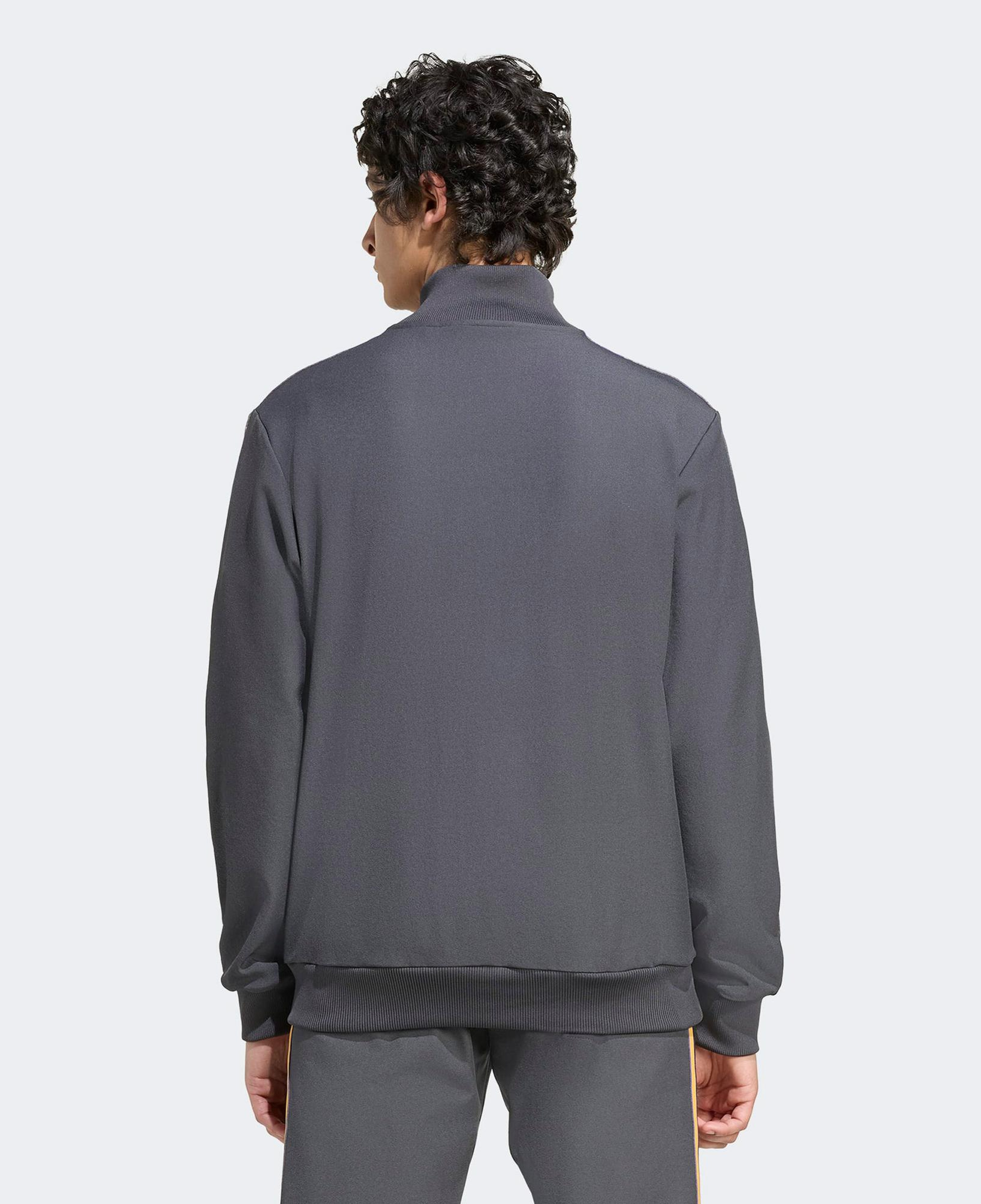 adidas Manchester United Terrace Icons Erkek Koyu Gri Fermuarlı Sweatshirt