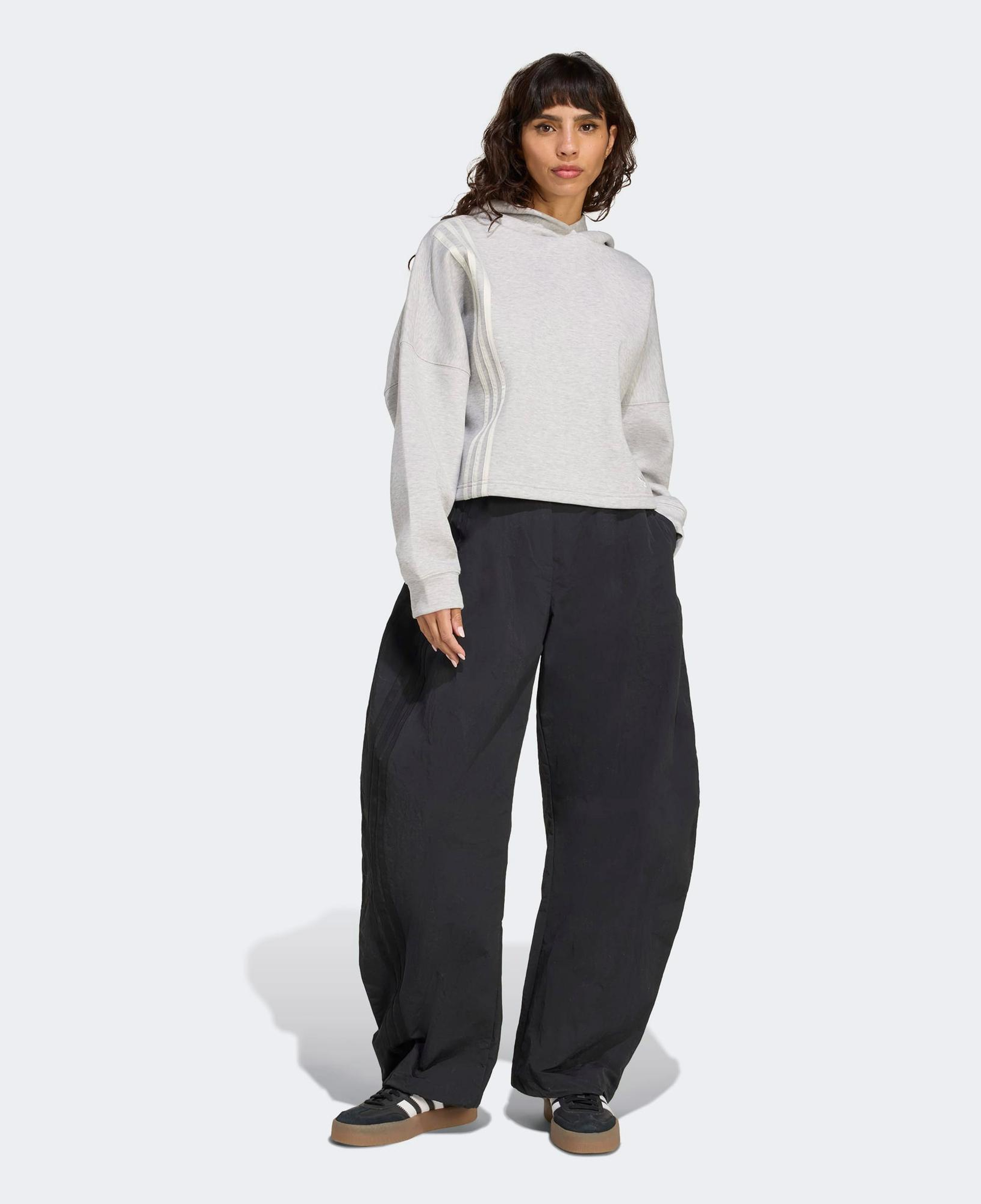 adidas 3 Stripes Kadın Gri Hoodie