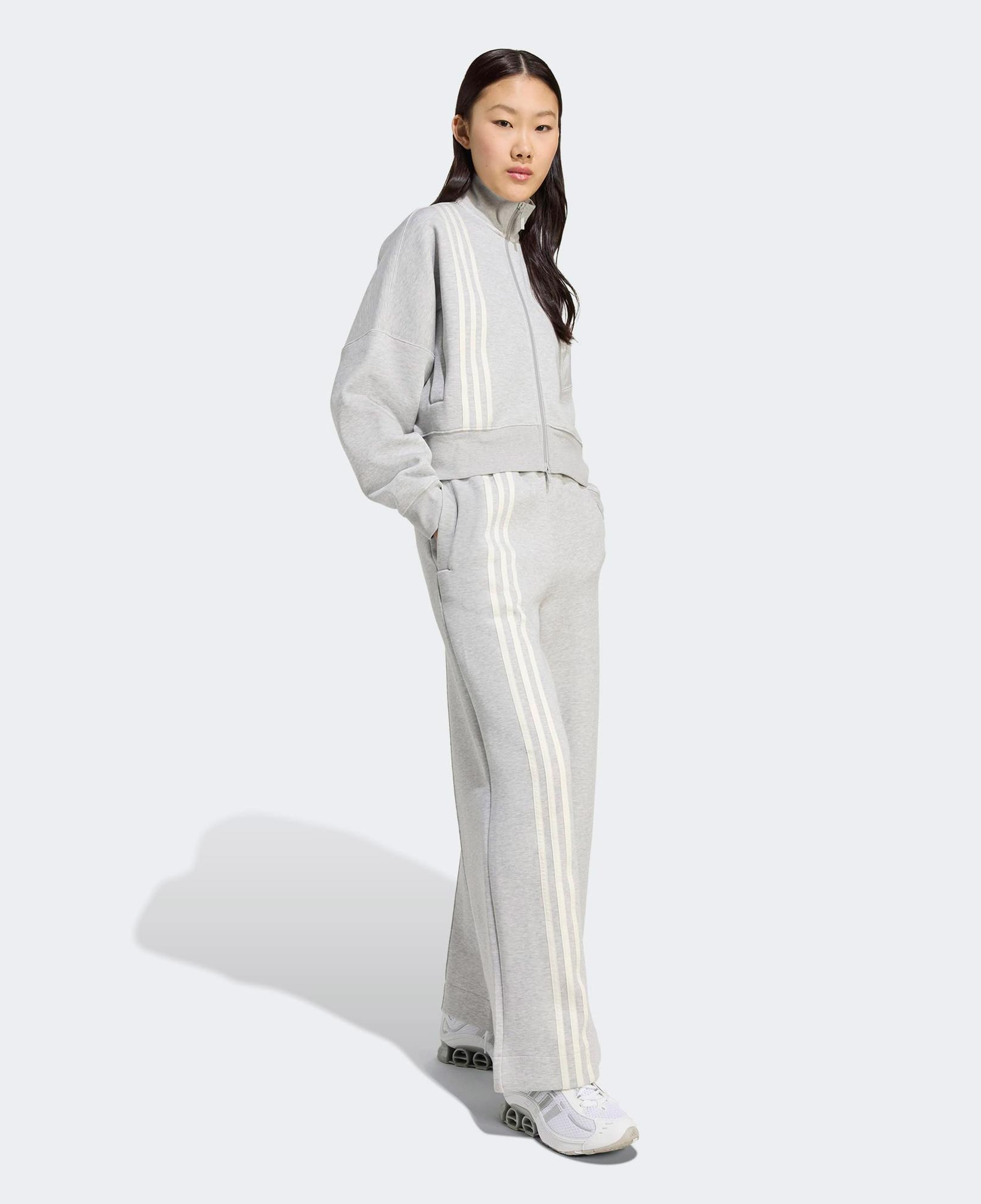 adidas Off Placed 3 Çizgili Kadın Gri Hırka