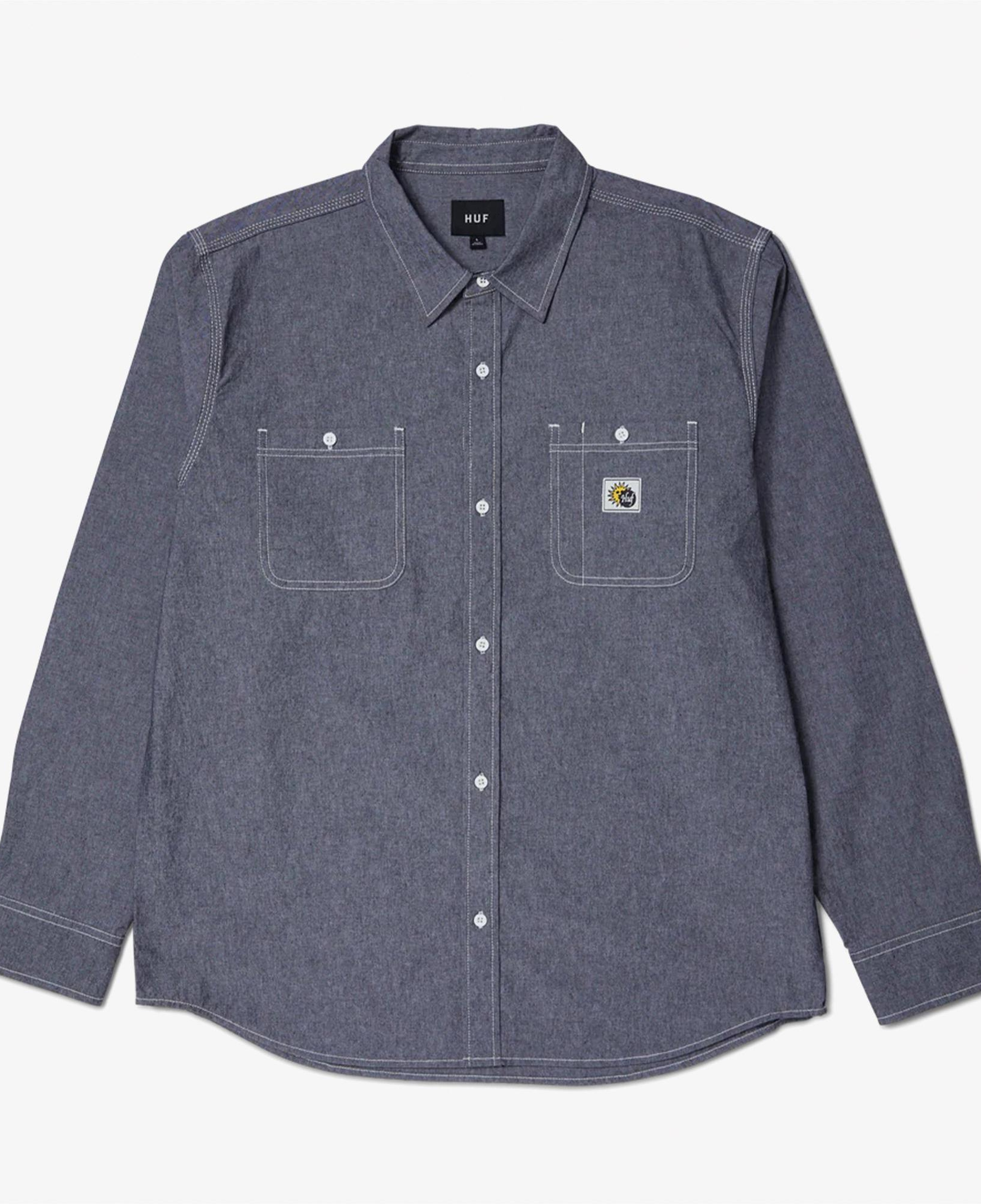 Huf Total Eclipse Chambray Erkek Gri Gömlek