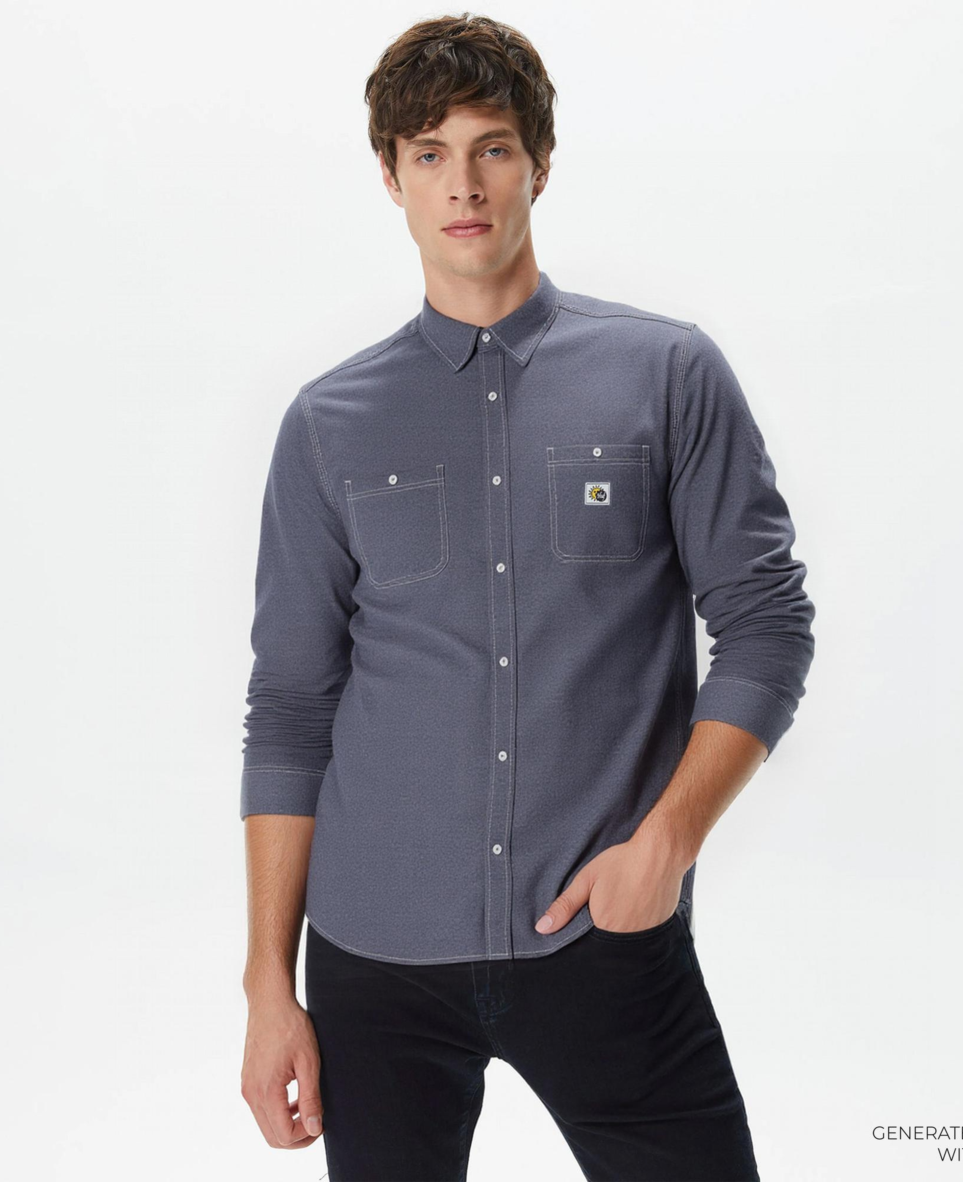 Huf Total Eclipse Chambray Erkek Gri Gömlek