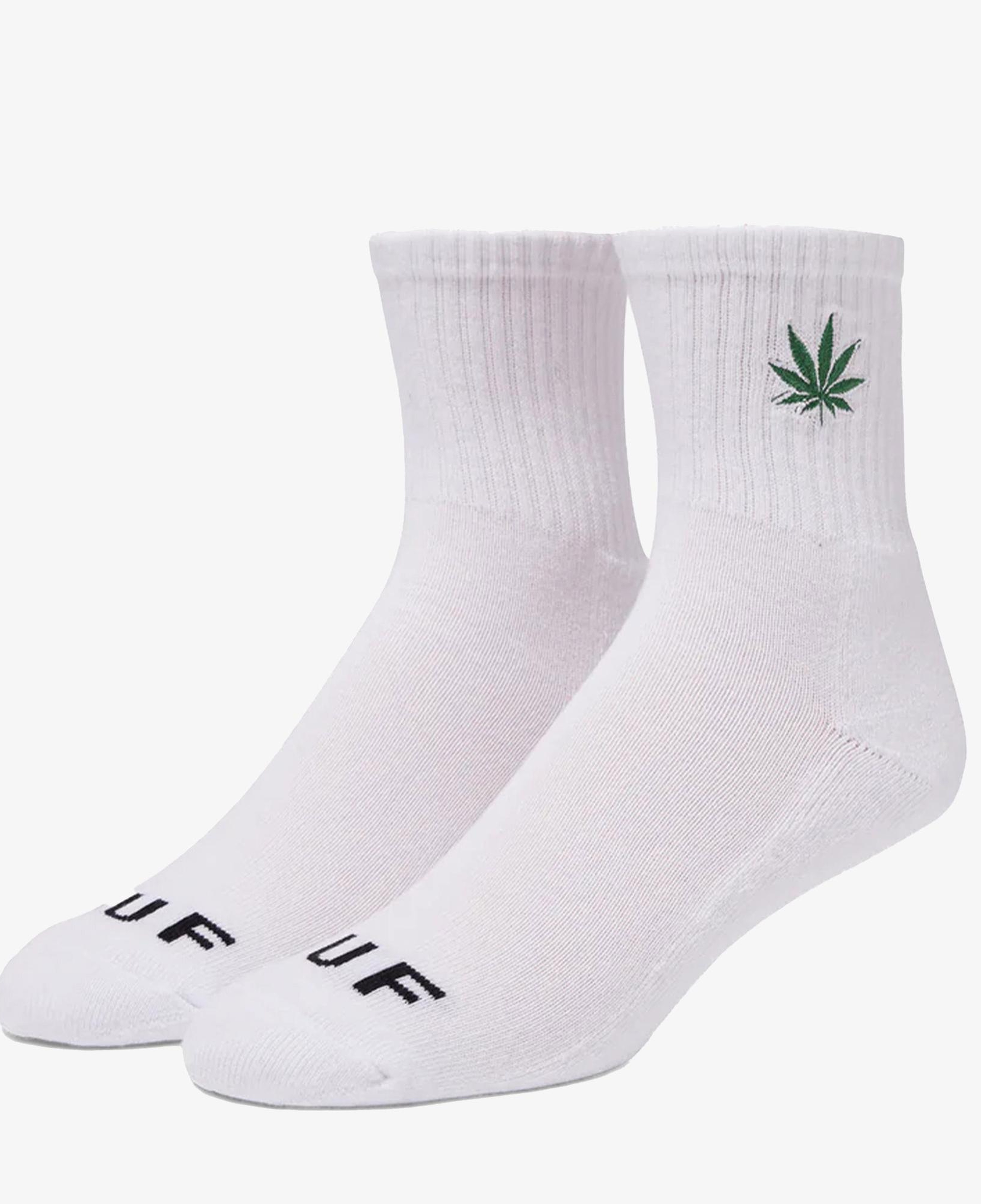Huf Plant Life Embroidered Erkek Beyaz Çorap