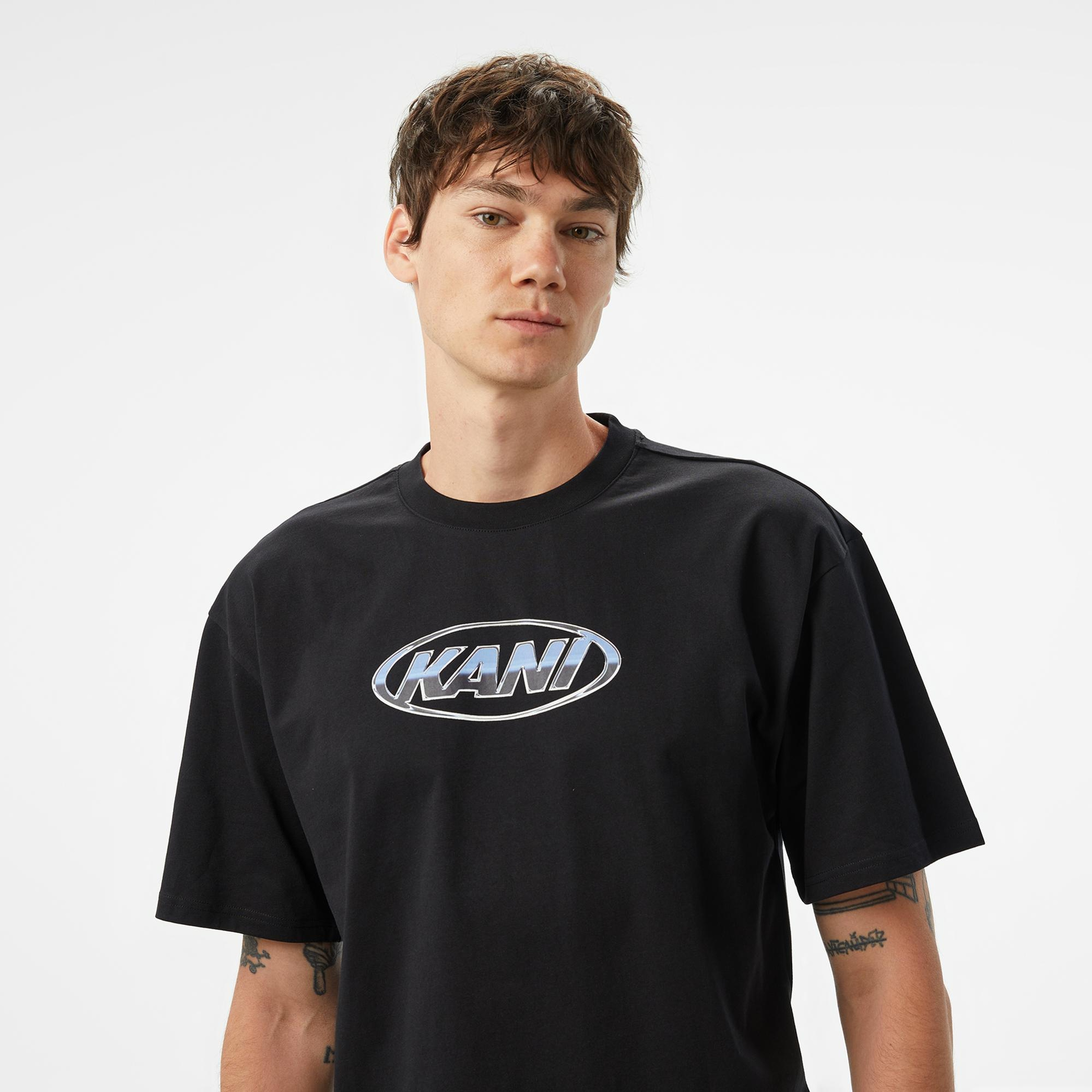 Karl Kani Woven Signature Chrome Logo Erkek Siyah T-Shirt