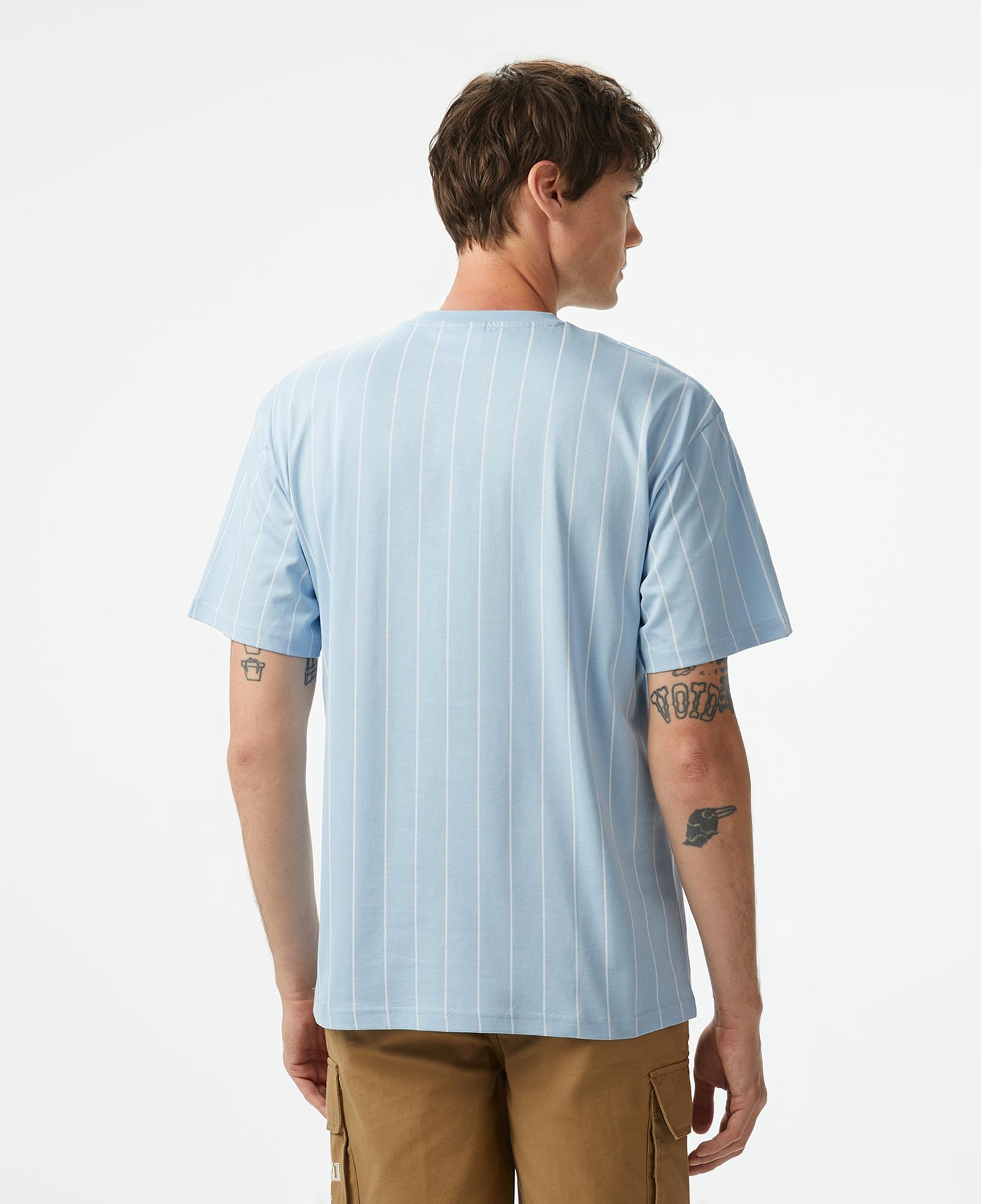 Karl Kani Small Signature Essential Pinstripe Erkek Mavi T-Shirt