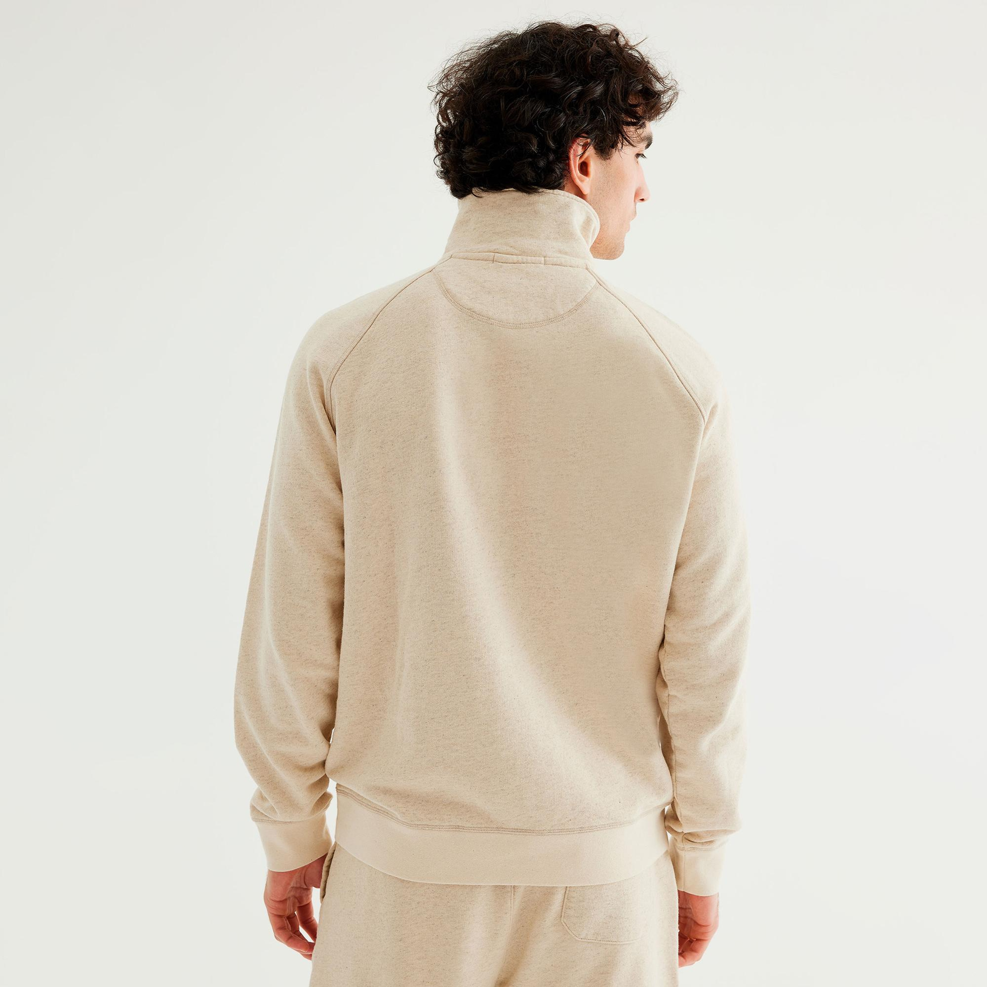 The Stay Line Yuki 1/4 Zip Erkek Bej Sweatshirt