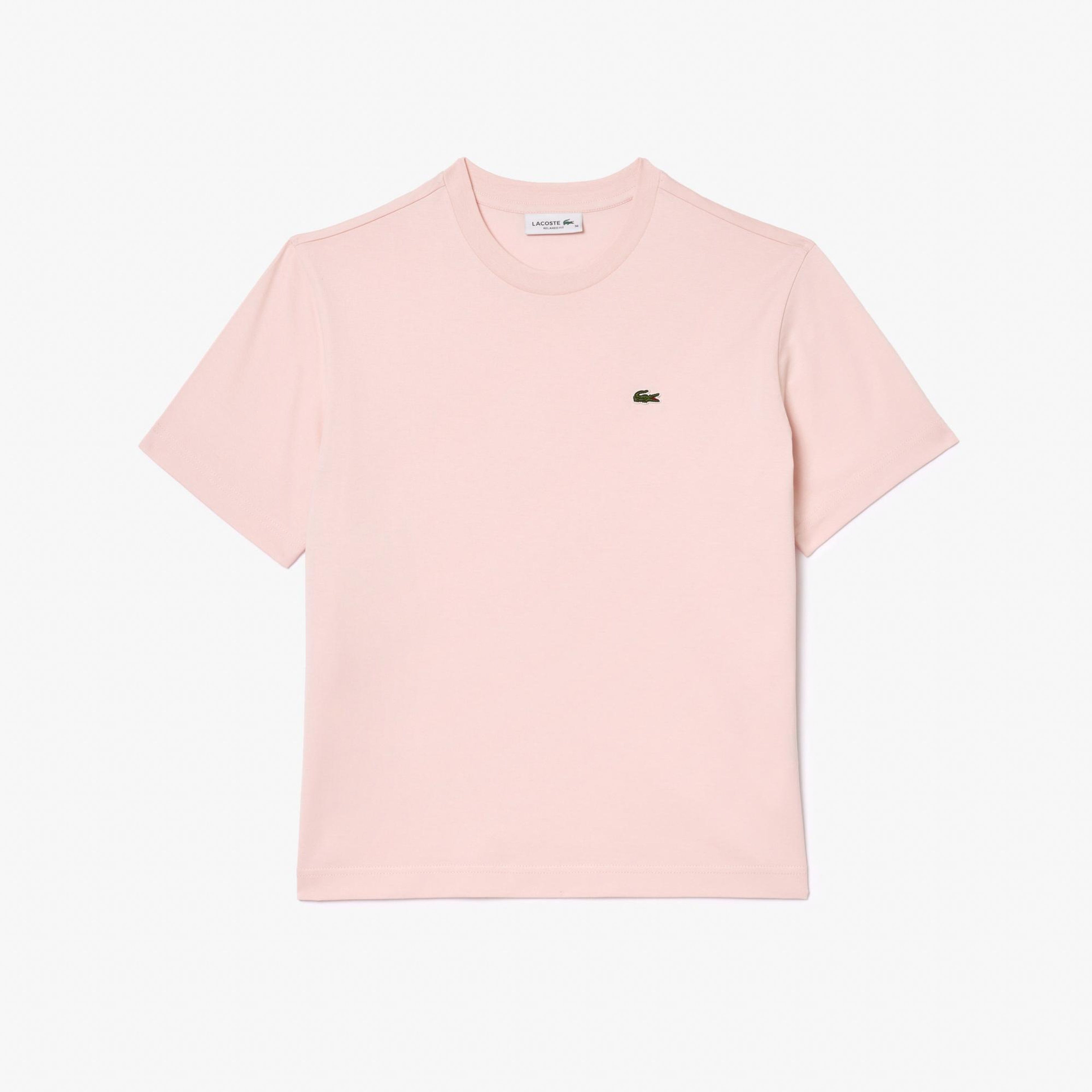 Lacoste Kadın Relaxed Fit Bisiklet Yaka Pembe T-Shirt
