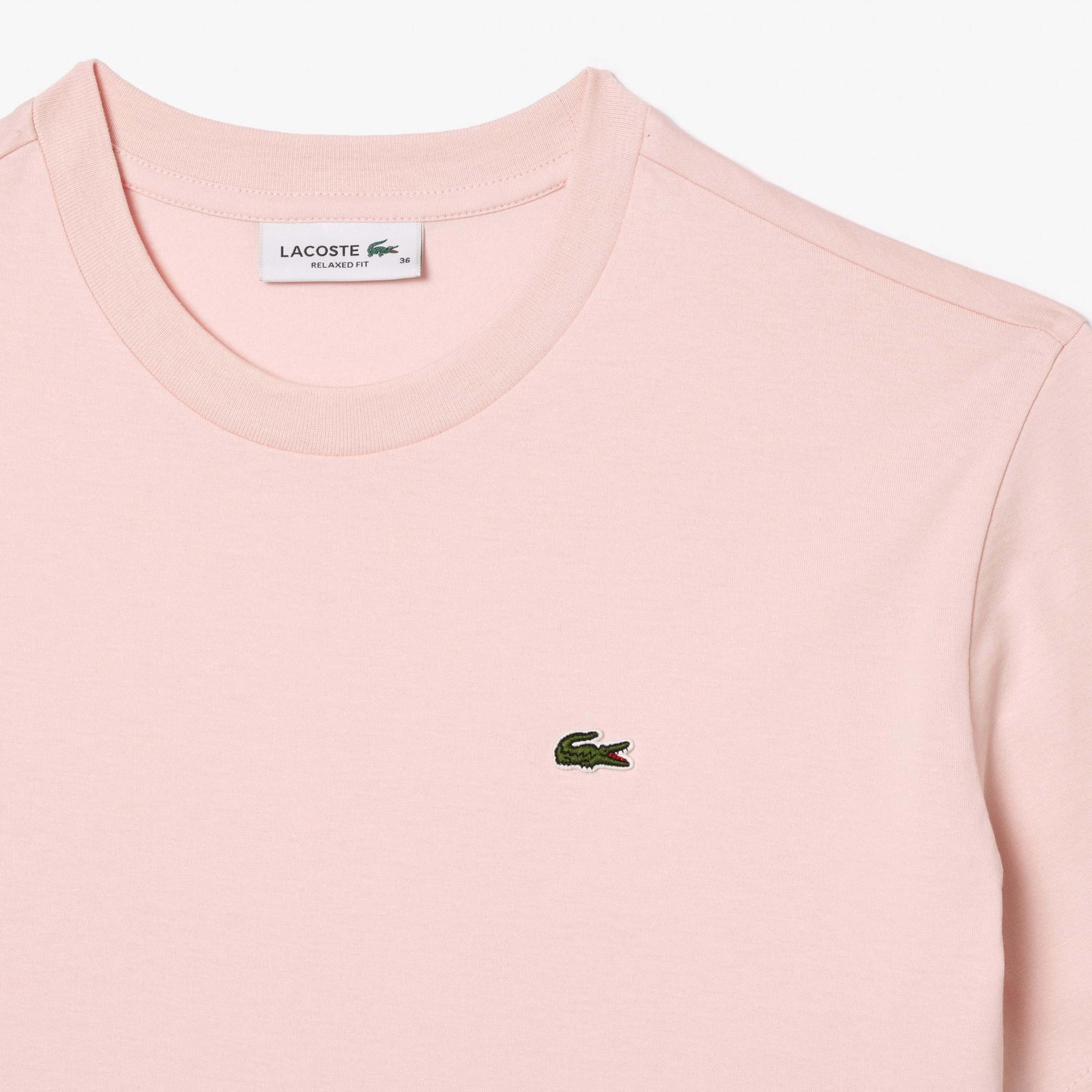 Lacoste Kadın Relaxed Fit Bisiklet Yaka Pembe T-Shirt