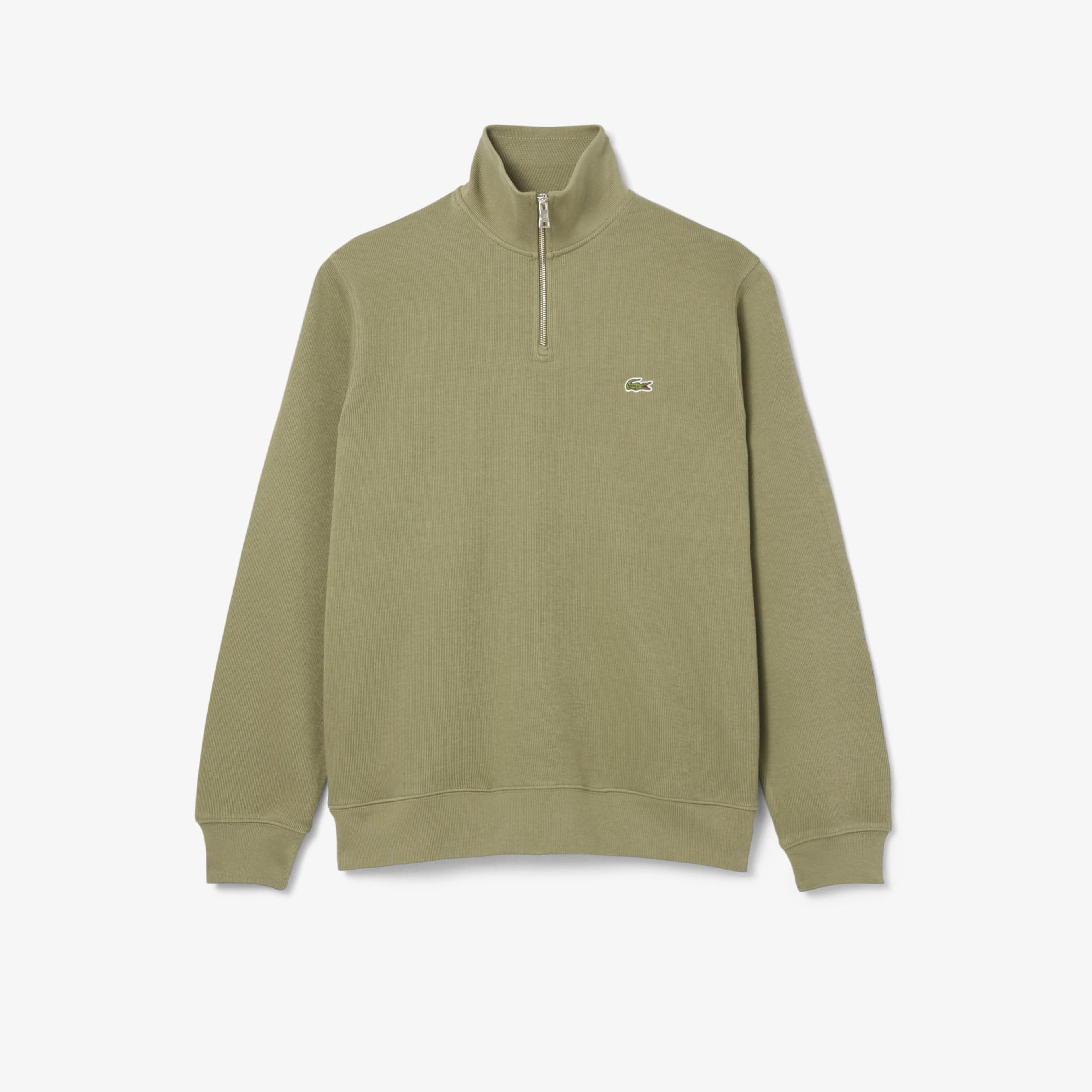 Lacoste Erkek Classic Fit Yarım Fermuarlı Haki Sweatshirt