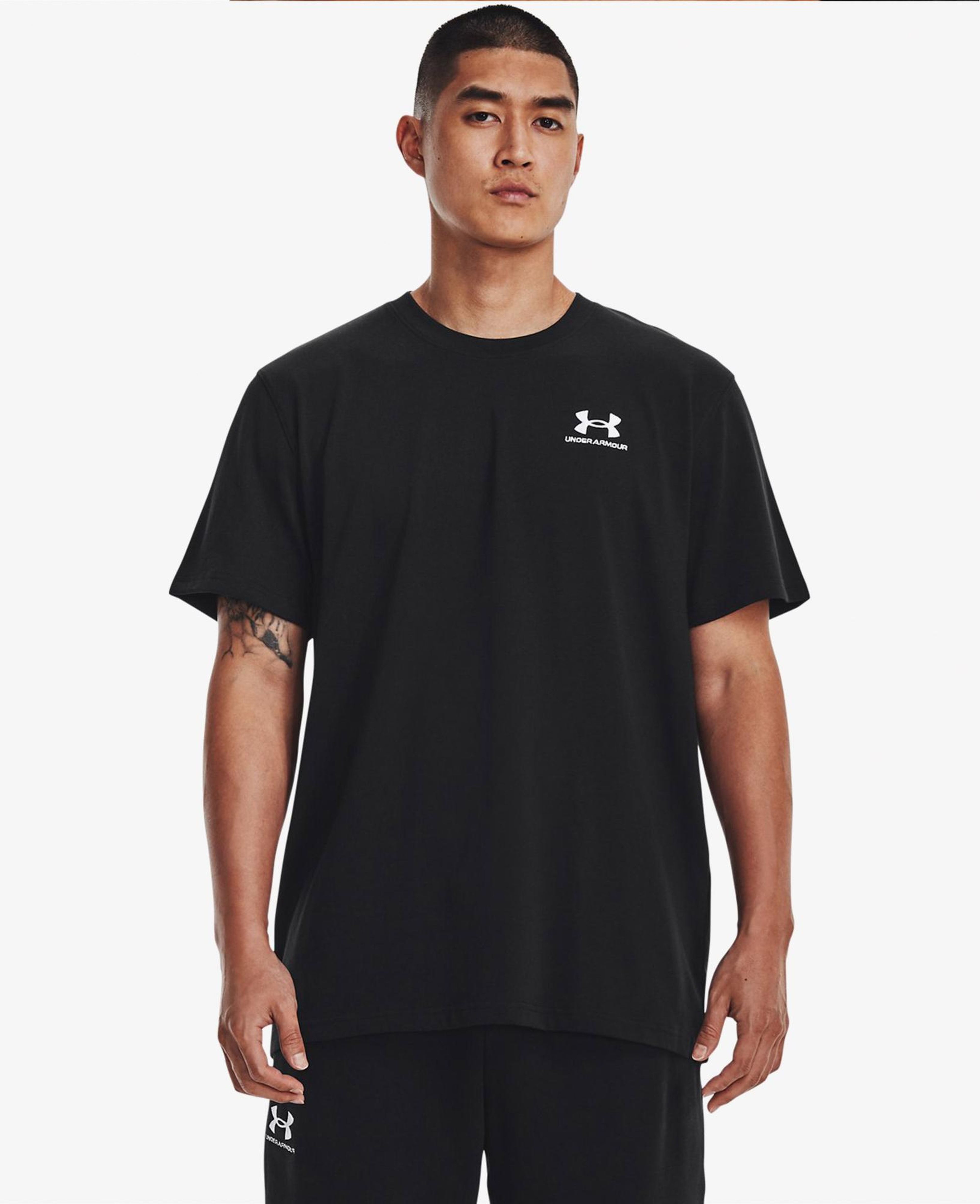 Under Armour Logo Nakışlı Heavyweight Siyah Kısa Kollu Erkek T?Shirt