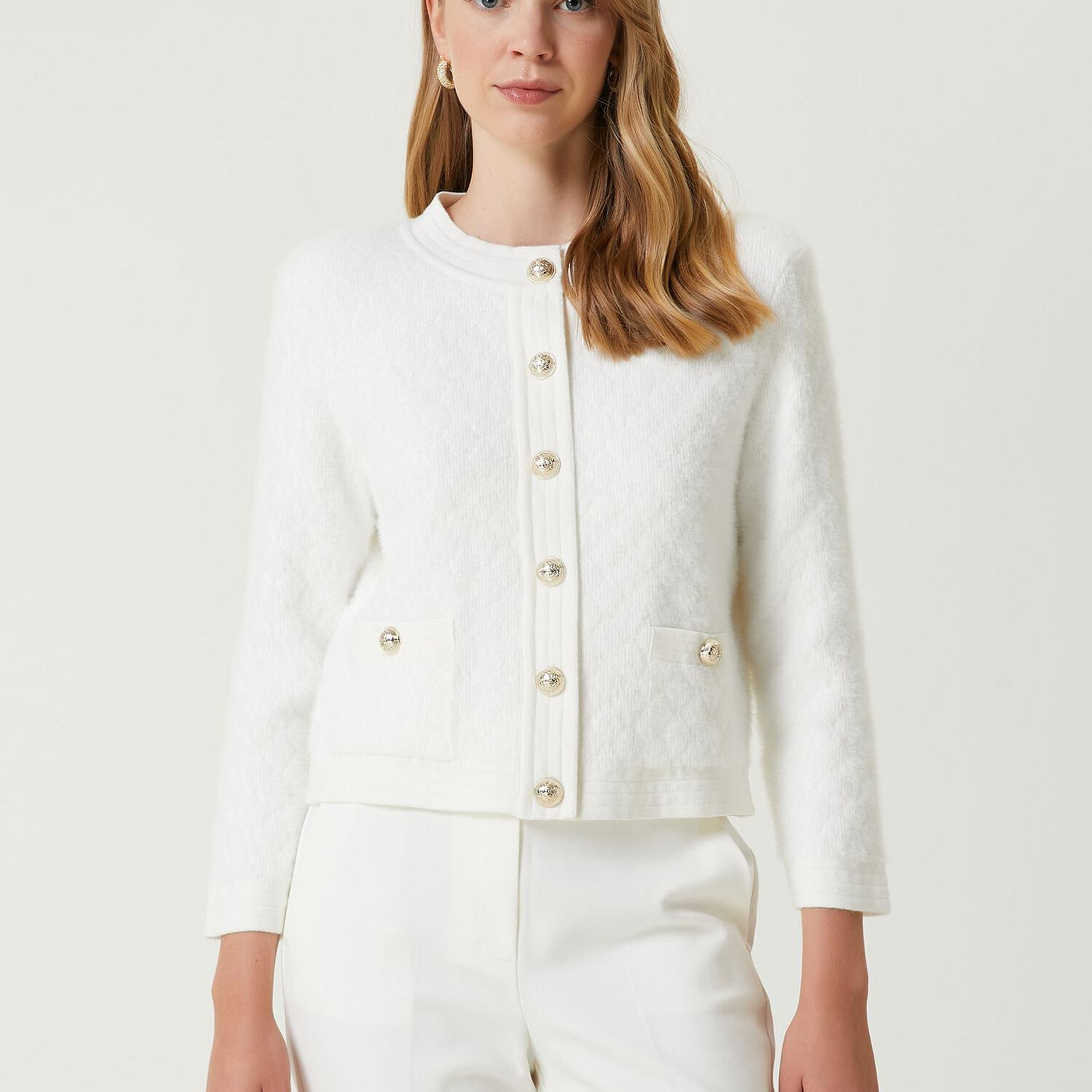 Beymen Club Kadın Kırık Beyaz Tüylü Hırka