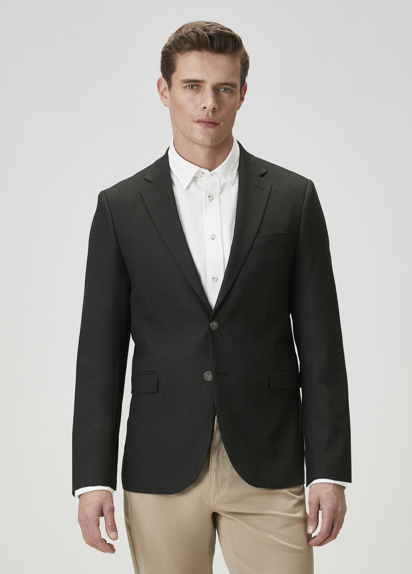 Beymen Club Erkek Antrasit Kuşgözü Dokulu Blazer