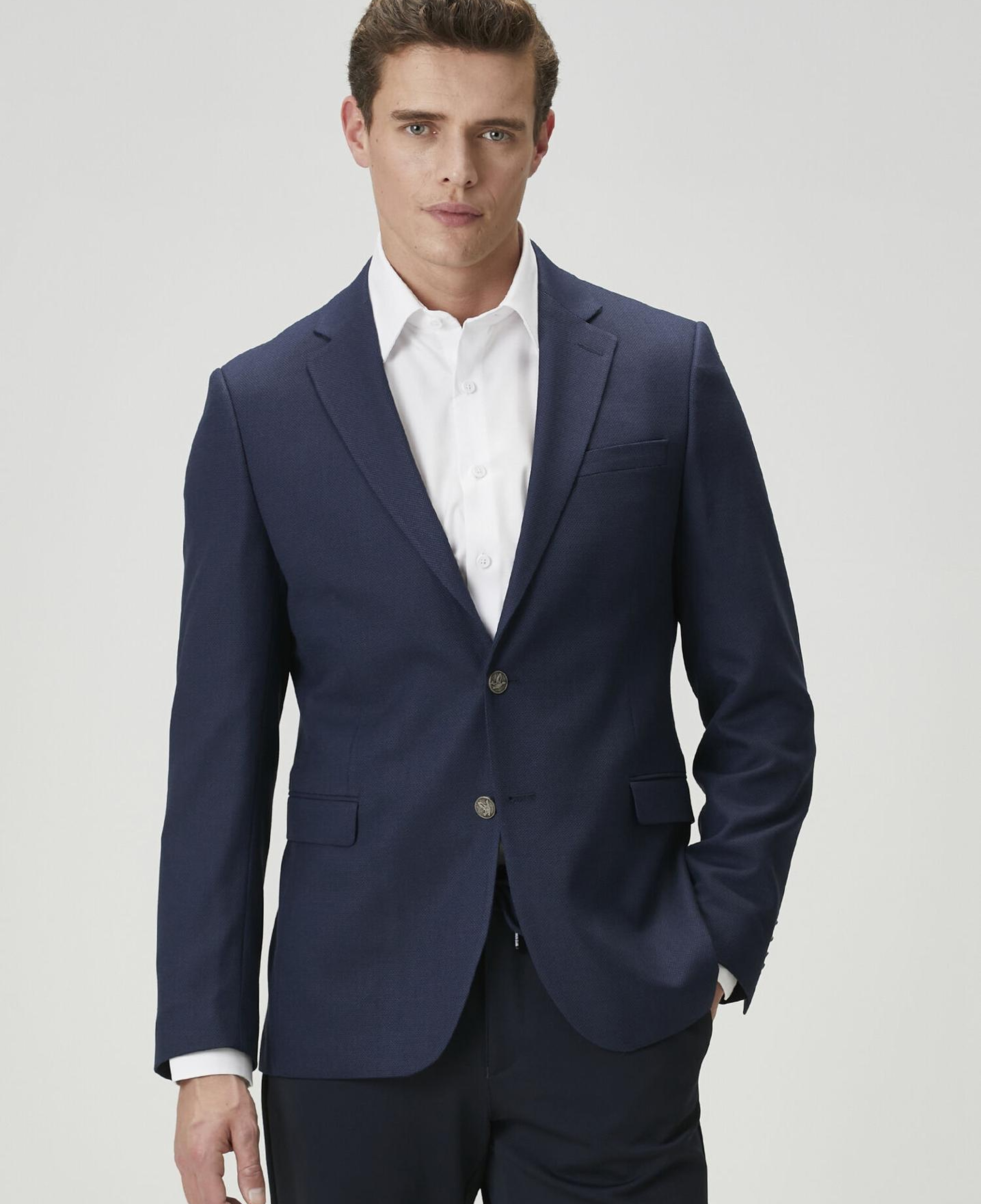 Beymen Club Erkek Lacivert Kuşgözü Dokulu Blazer