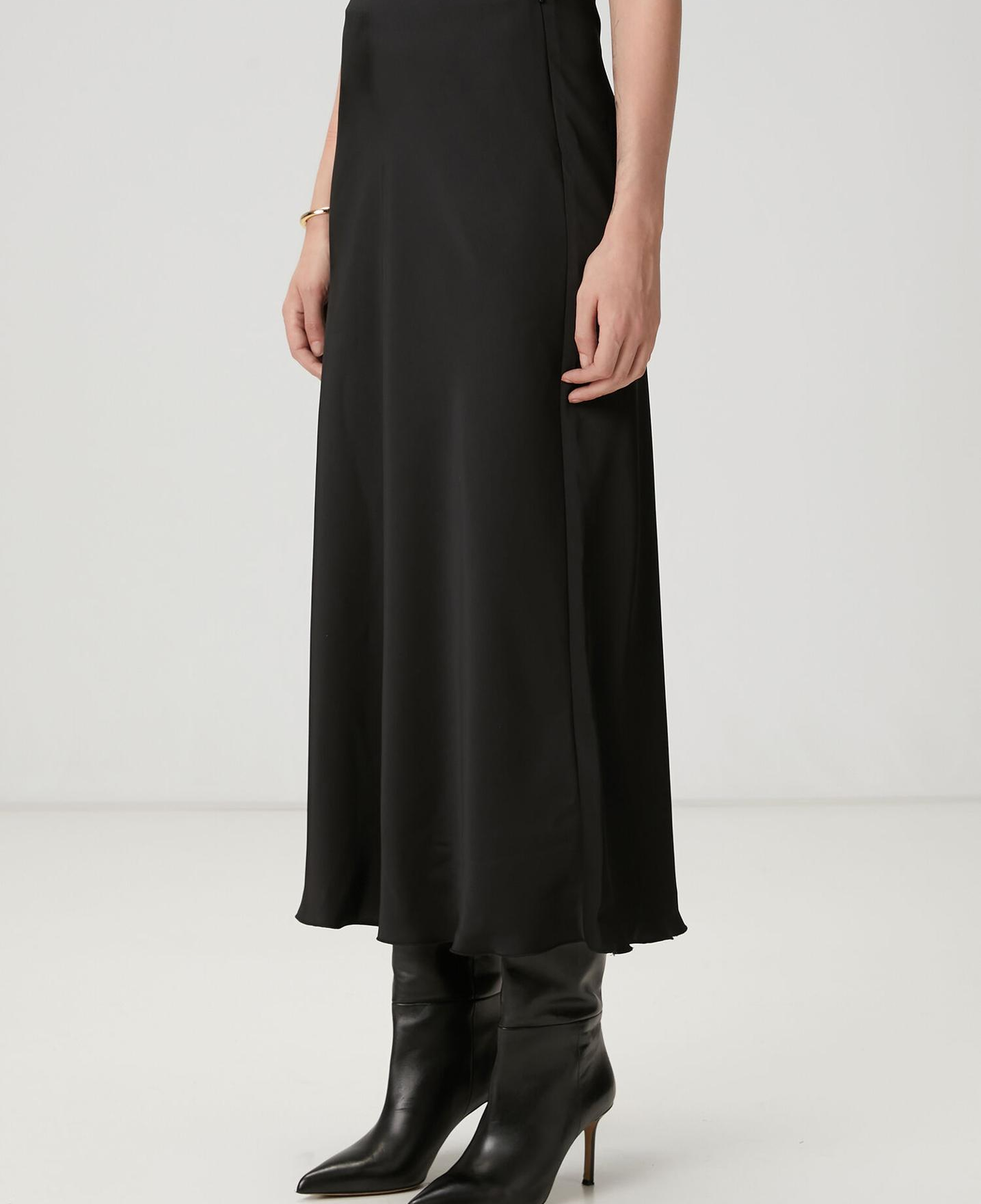 Beymen Club Kadın Siyah Midi Saten Evaze Etek