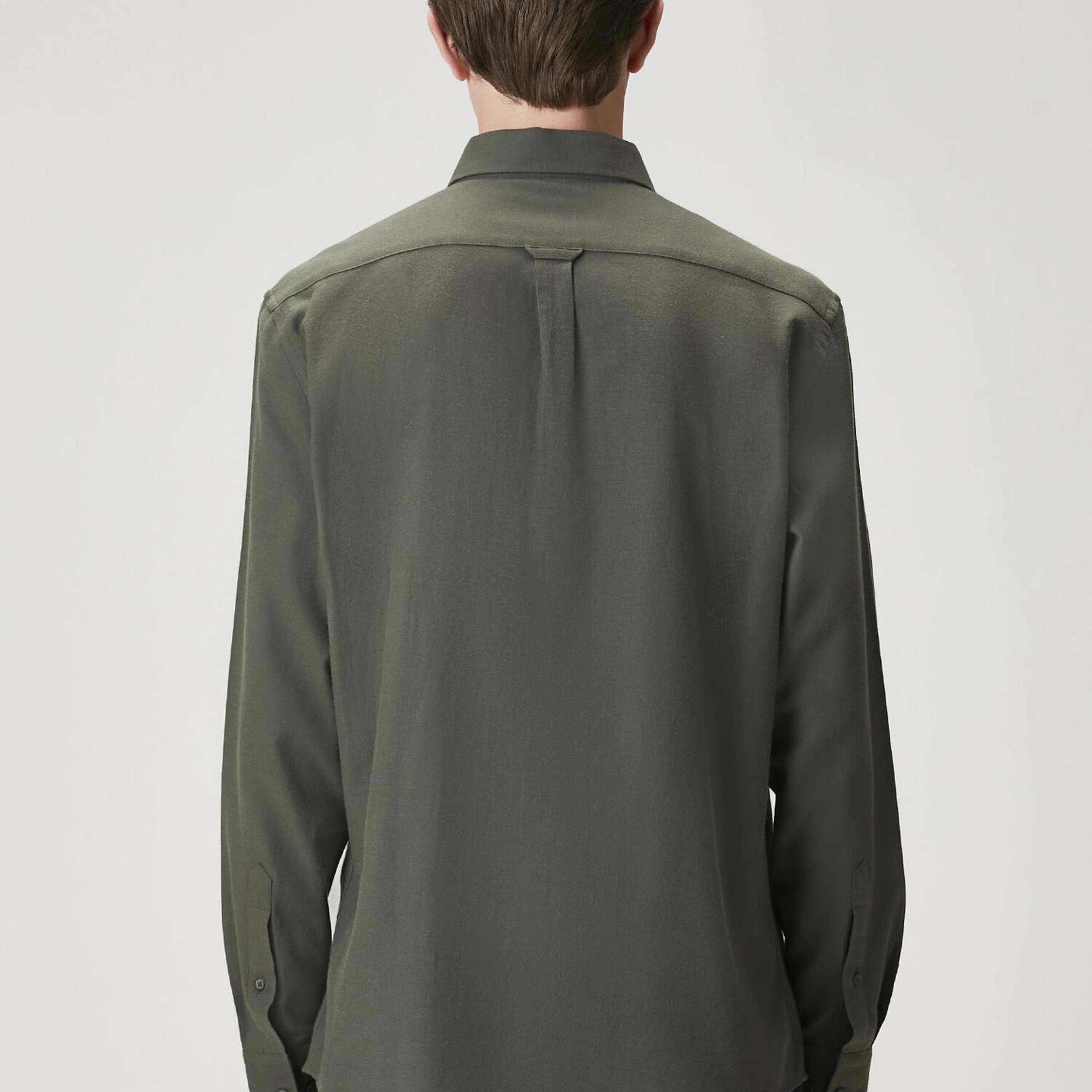 Beymen Club Erkek Comfort Fit Haki Flanel Dokulu Gömlek