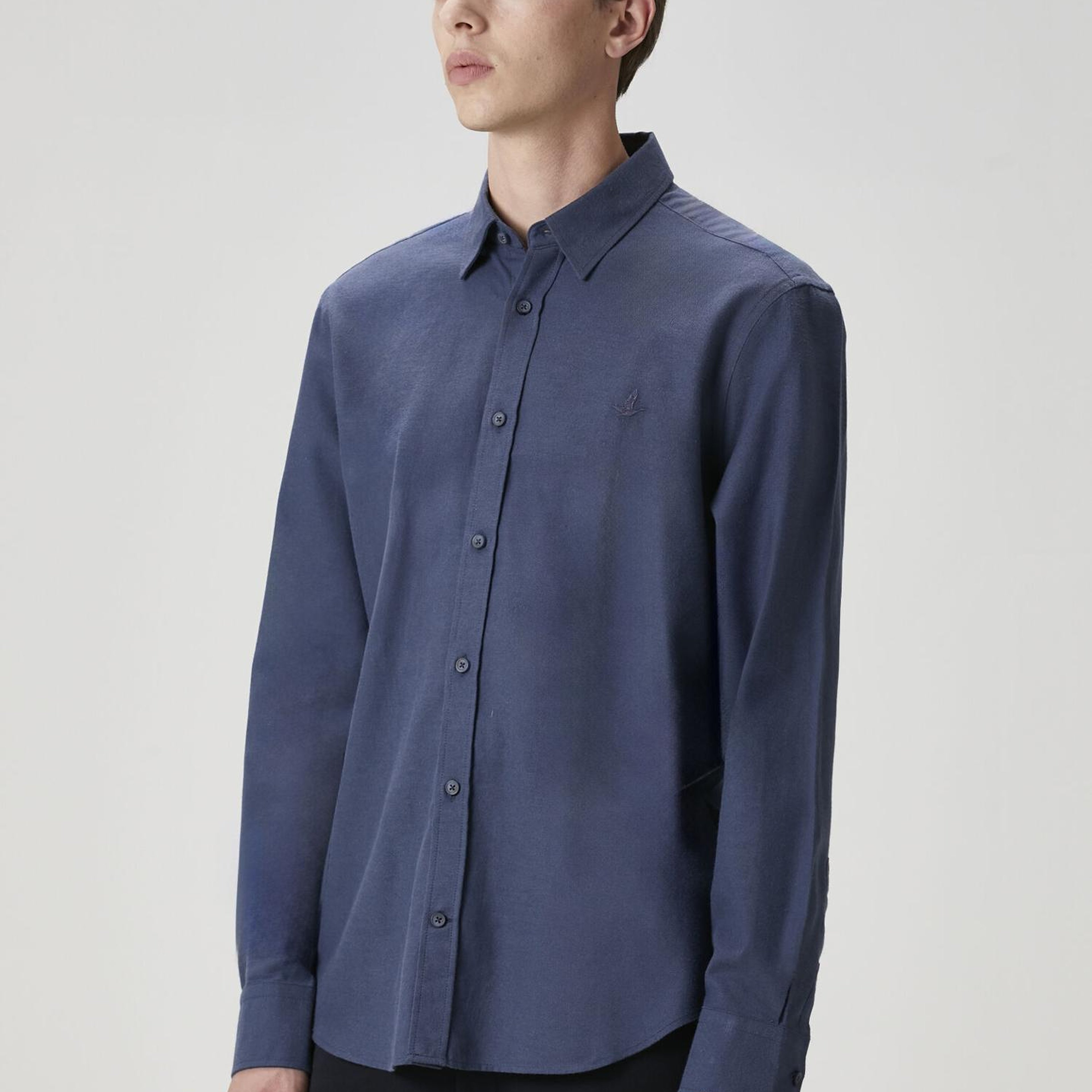 Beymen Club Erkek Comfort Fit Koyu Mavi Flanel Dokulu Gömlek