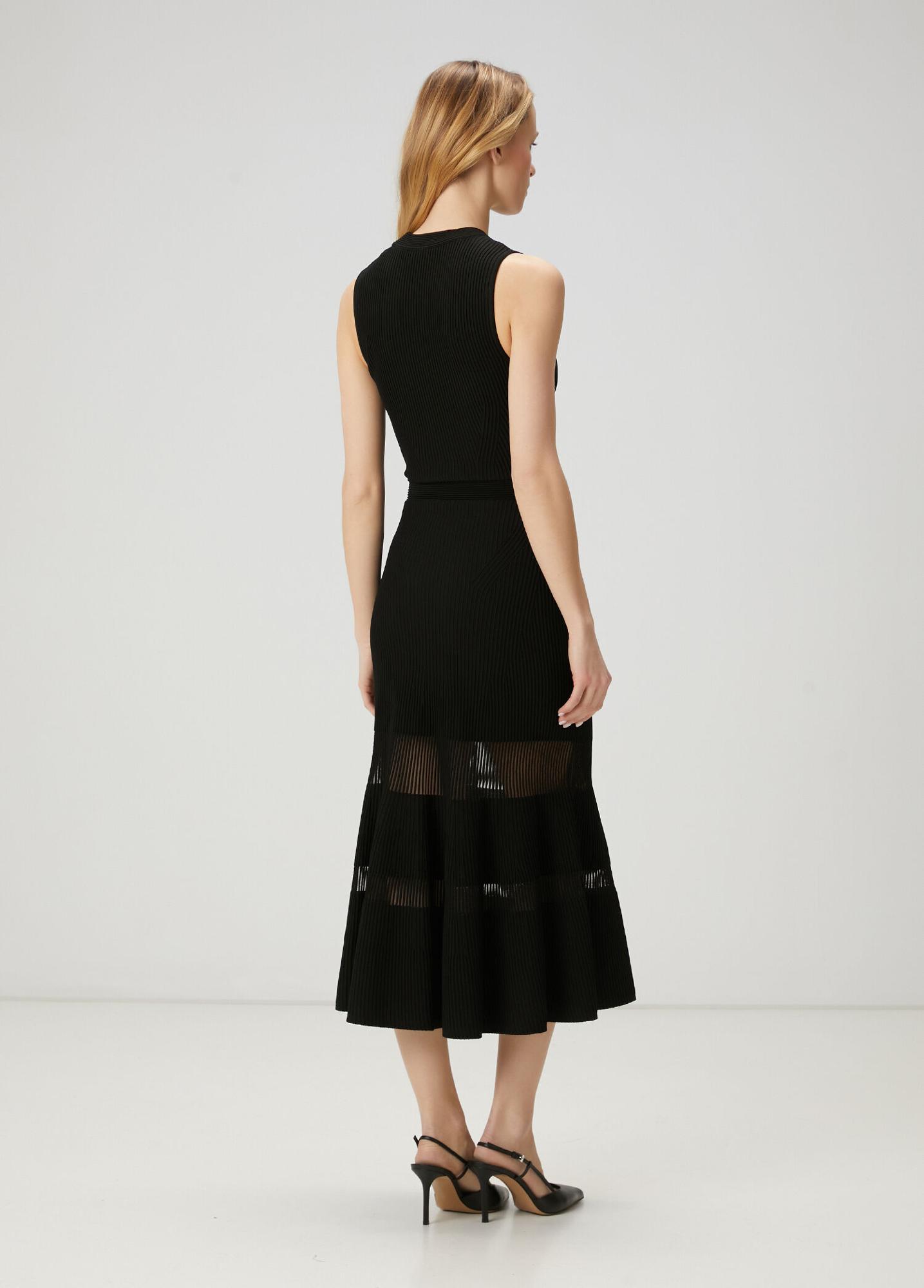 Beymen Club Kadın Siyah Midi Triko Elbise