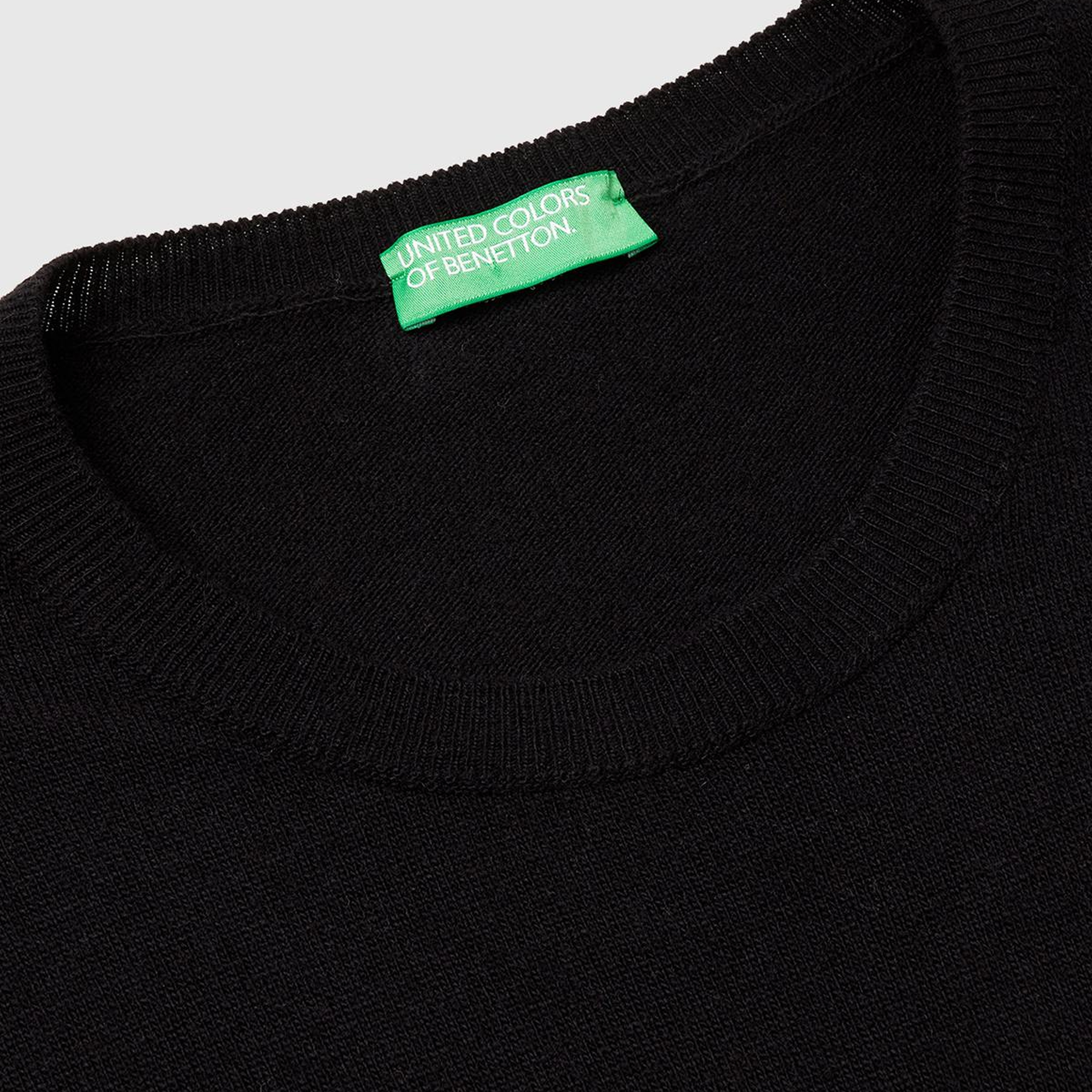 Kadın Siyah %100 Merino Ribana Detaylı Bisiklet Yaka Kazak