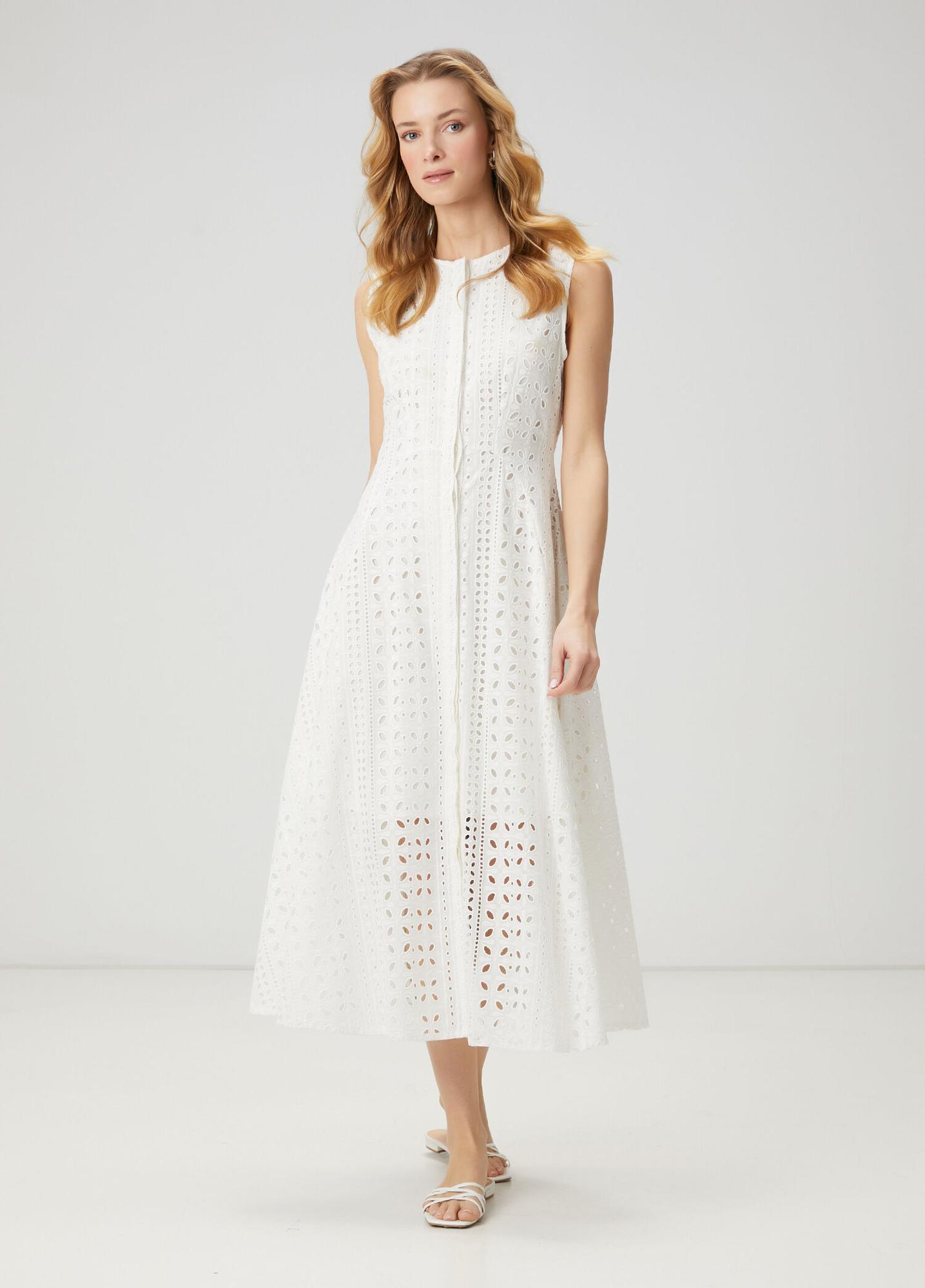 Beymen Club Kadın Kırık Beyaz Kloş Midi Elbise